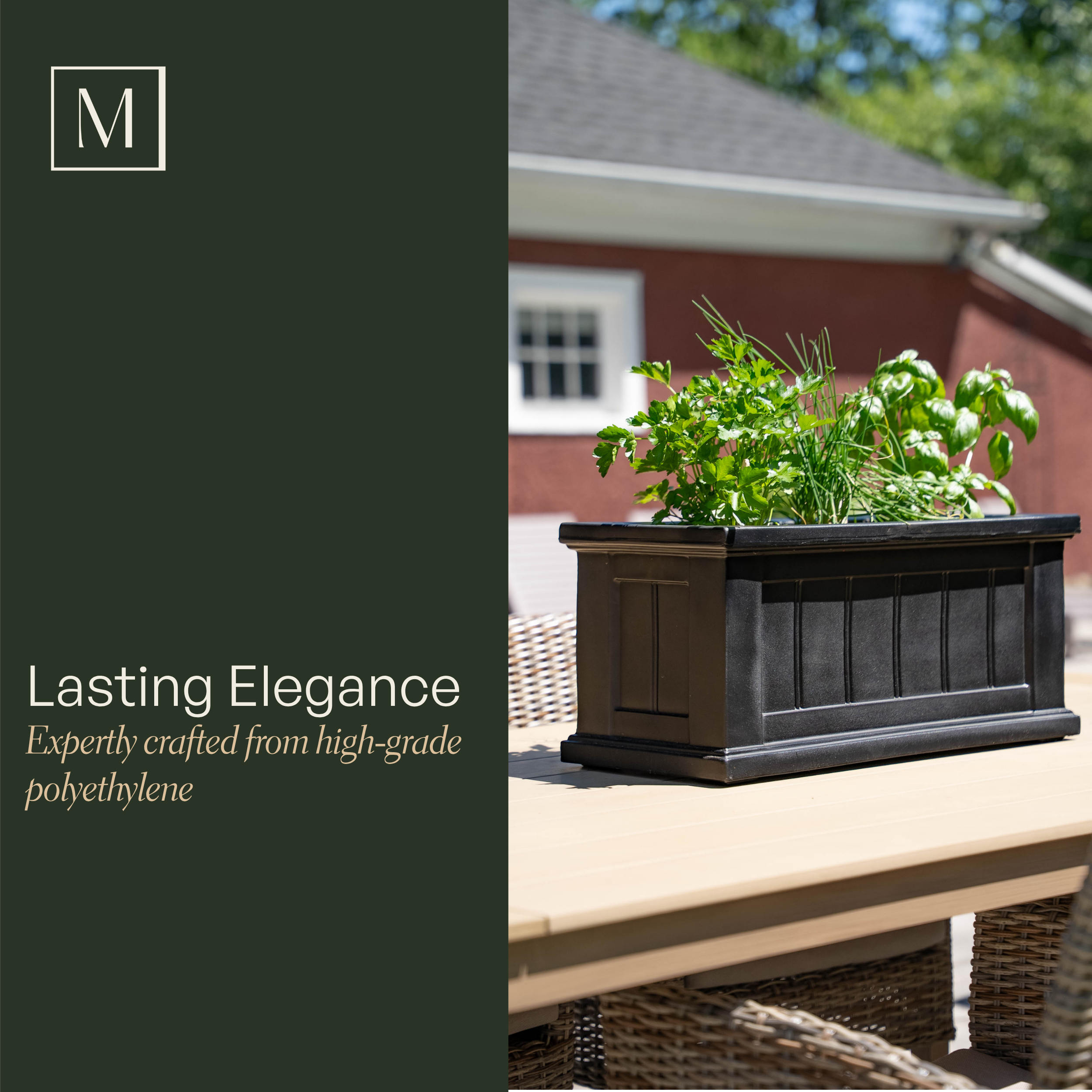 Mayne Cape Cod 24x11-Inch Self-Watering Rectangle Planter
