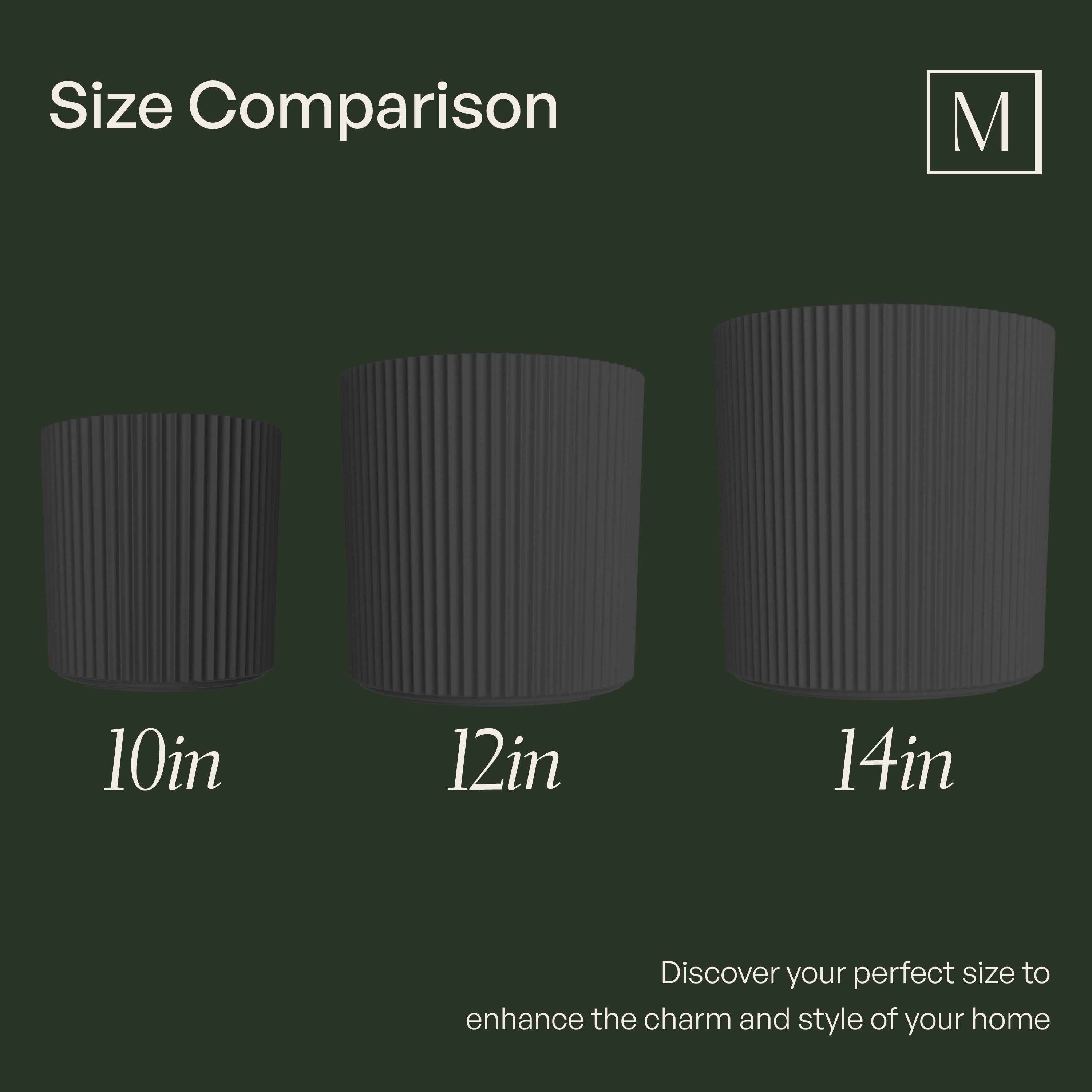 Mayne Serene Round Ribbed Planter with Drainage Hole