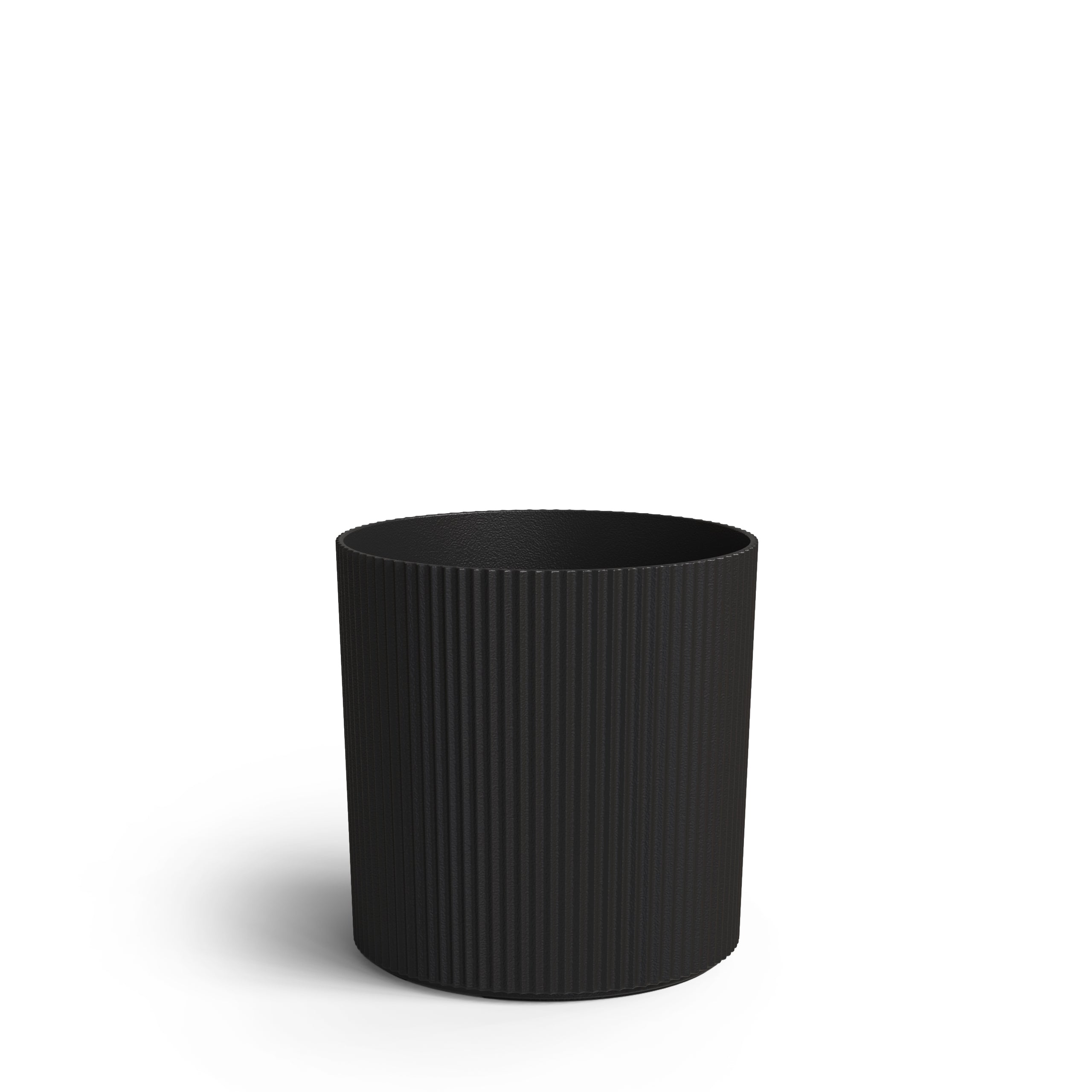 Mayne Serene Round Ribbed Planter with Drainage Hole