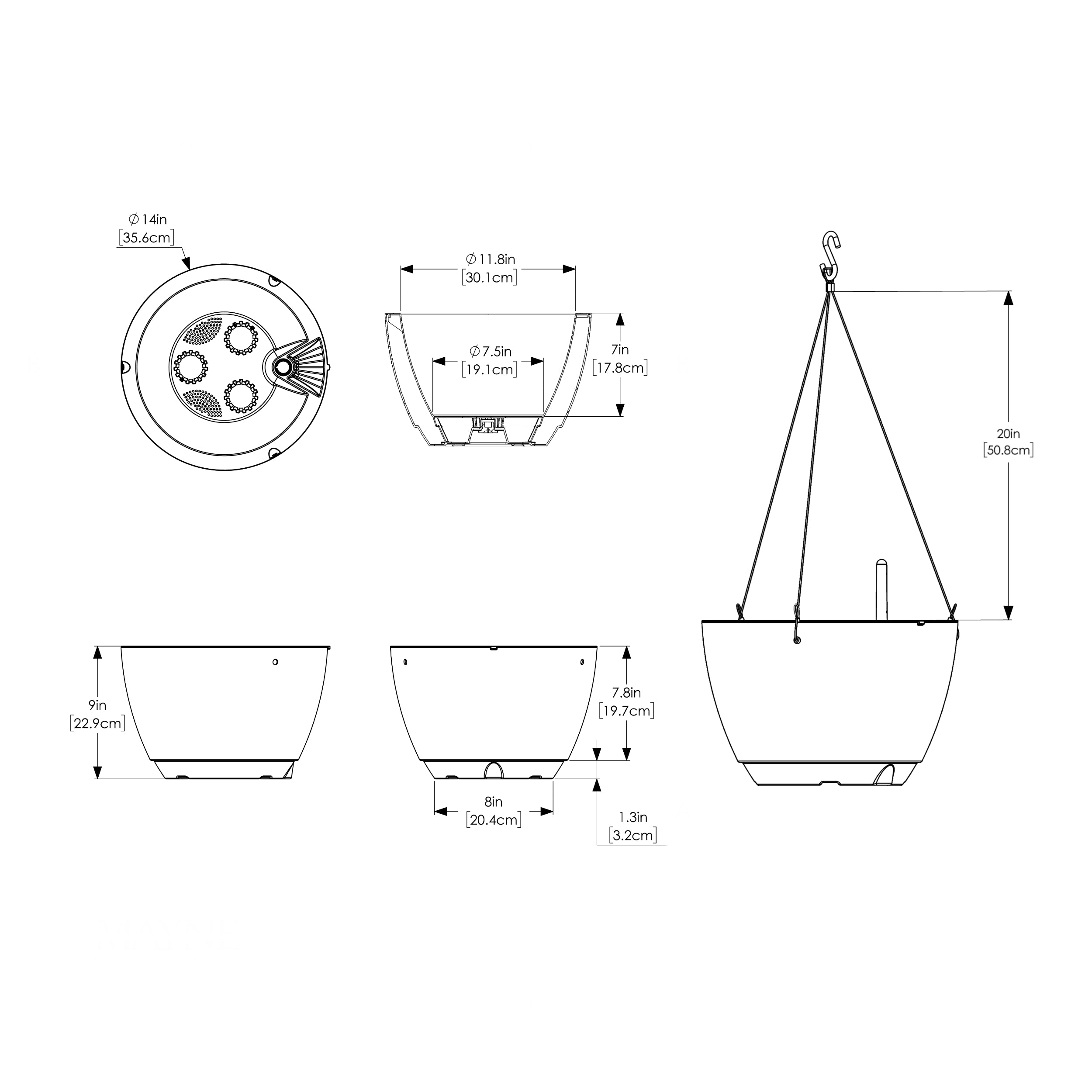 Mayne Caprio Hanging Planter