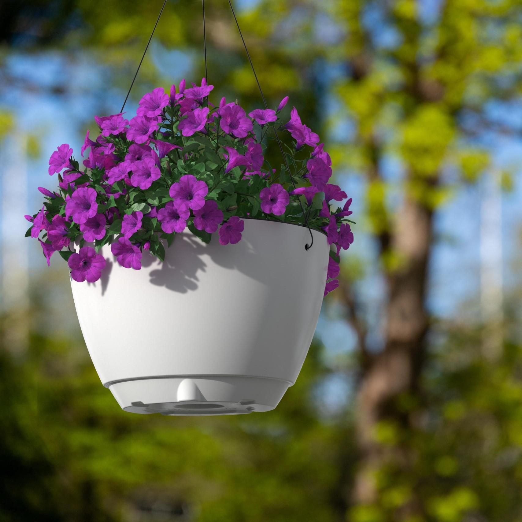 Mayne Caprio 14-Inch Self-Watering Hanging Planter with Water Level Indicator