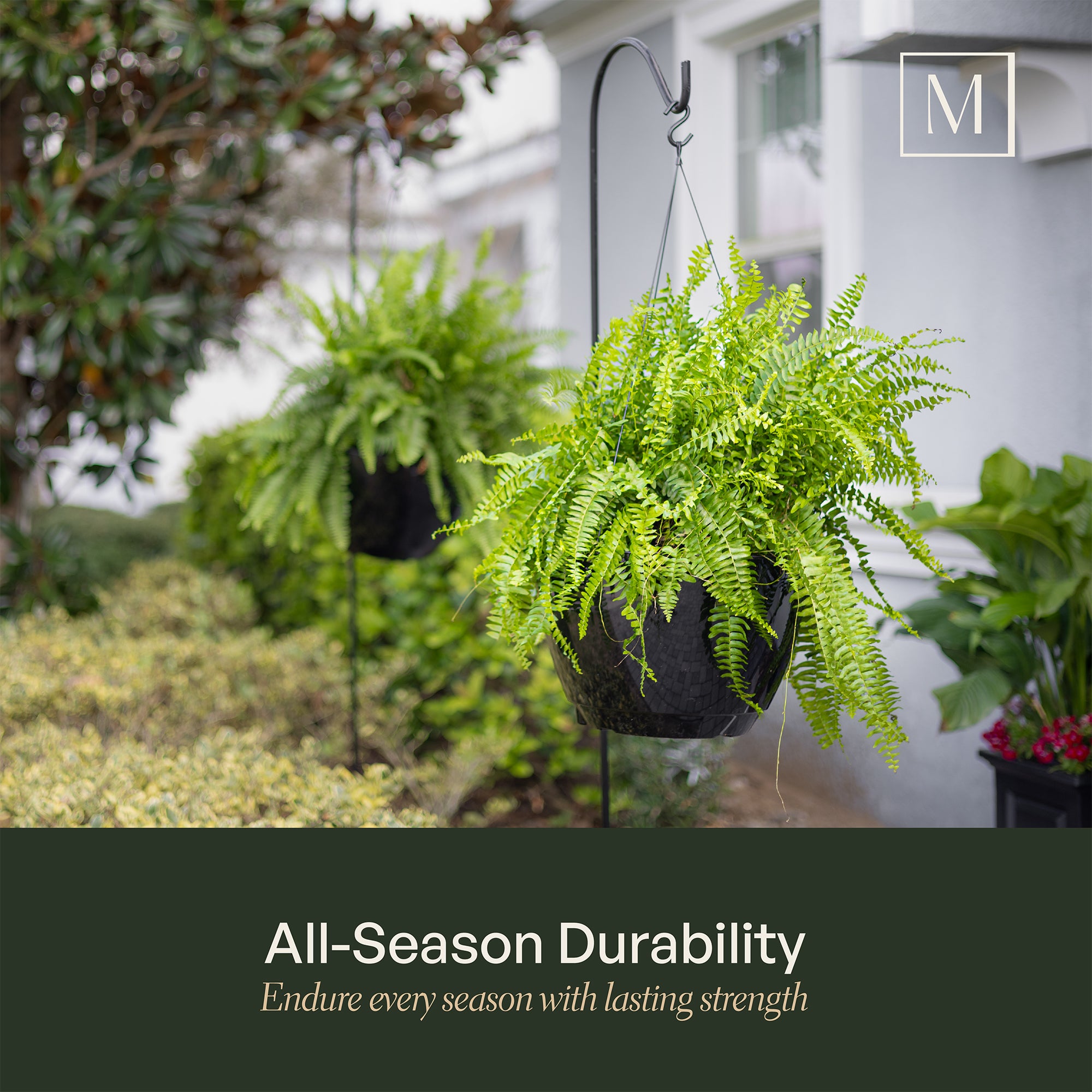 Mayne Caprio 14-Inch Self-Watering Hanging Planter with Water Level Indicator