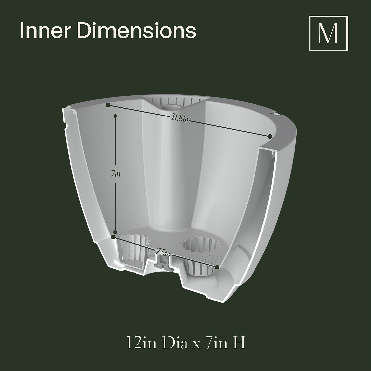 Mayne Caprio 14-Inch Self-Watering Hanging Planter with Water Level Indicator (2-Pack)