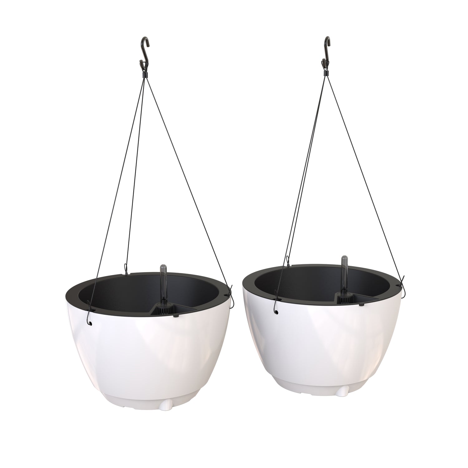 Mayne Caprio 14-Inch Self-Watering Hanging Planter with Water Level Indicator (2-Pack)