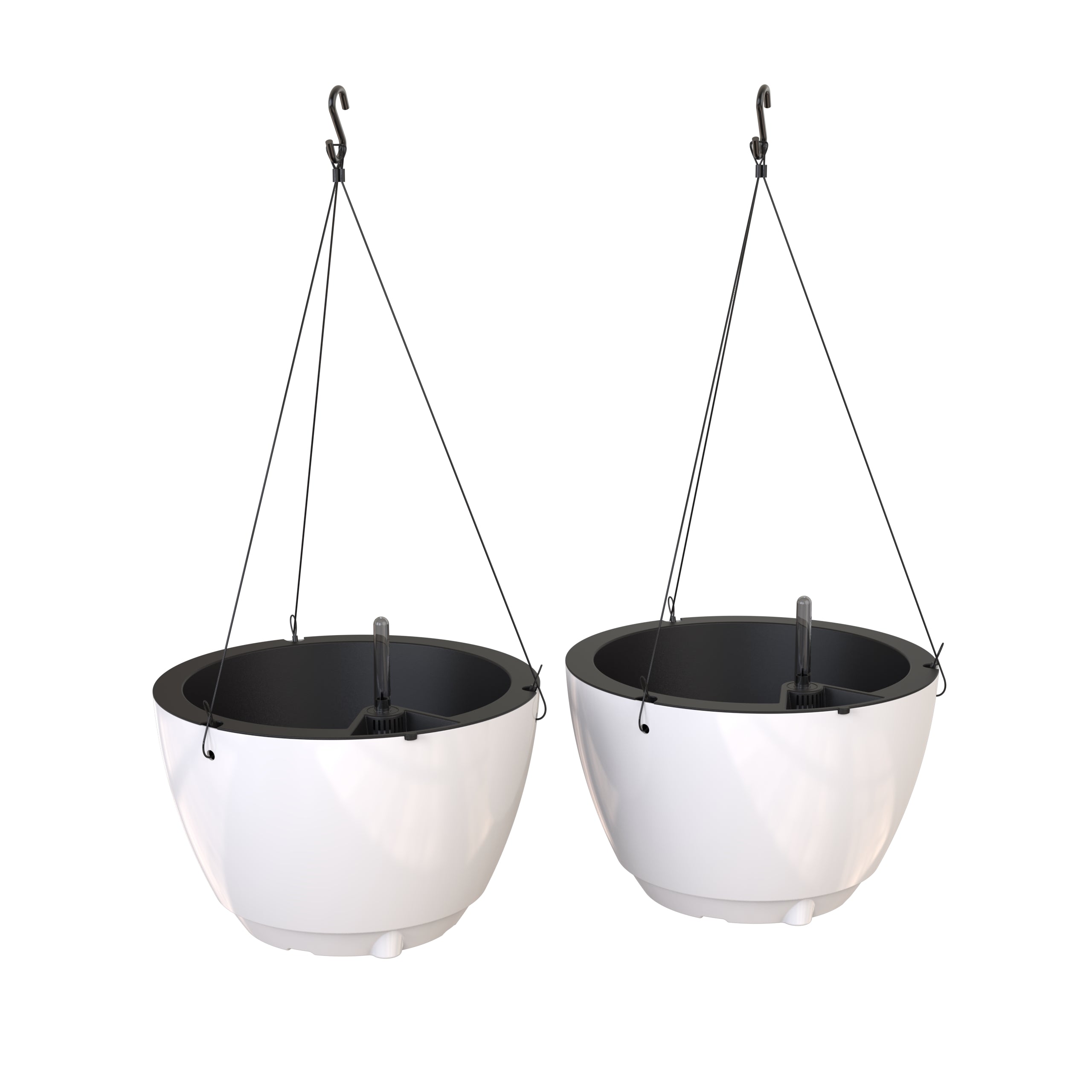 Mayne Caprio 14-Inch Self-Watering Hanging Planter with Water Level Indicator (2-Pack)
