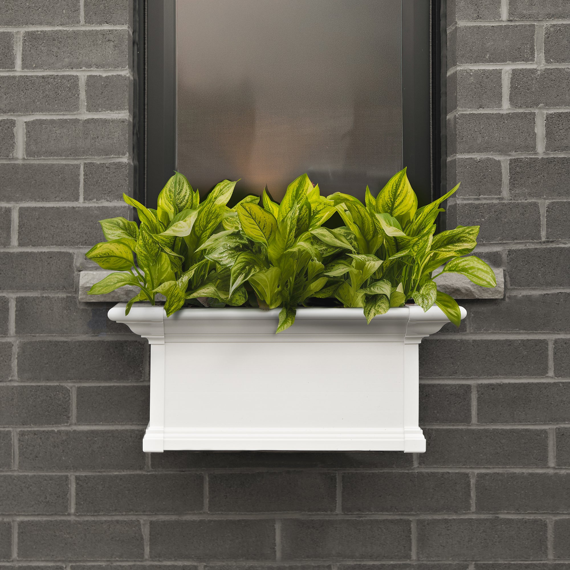 Mayne Yorkshire 2ft Self-Watering Window Box with Steel Wall Mount Brackets