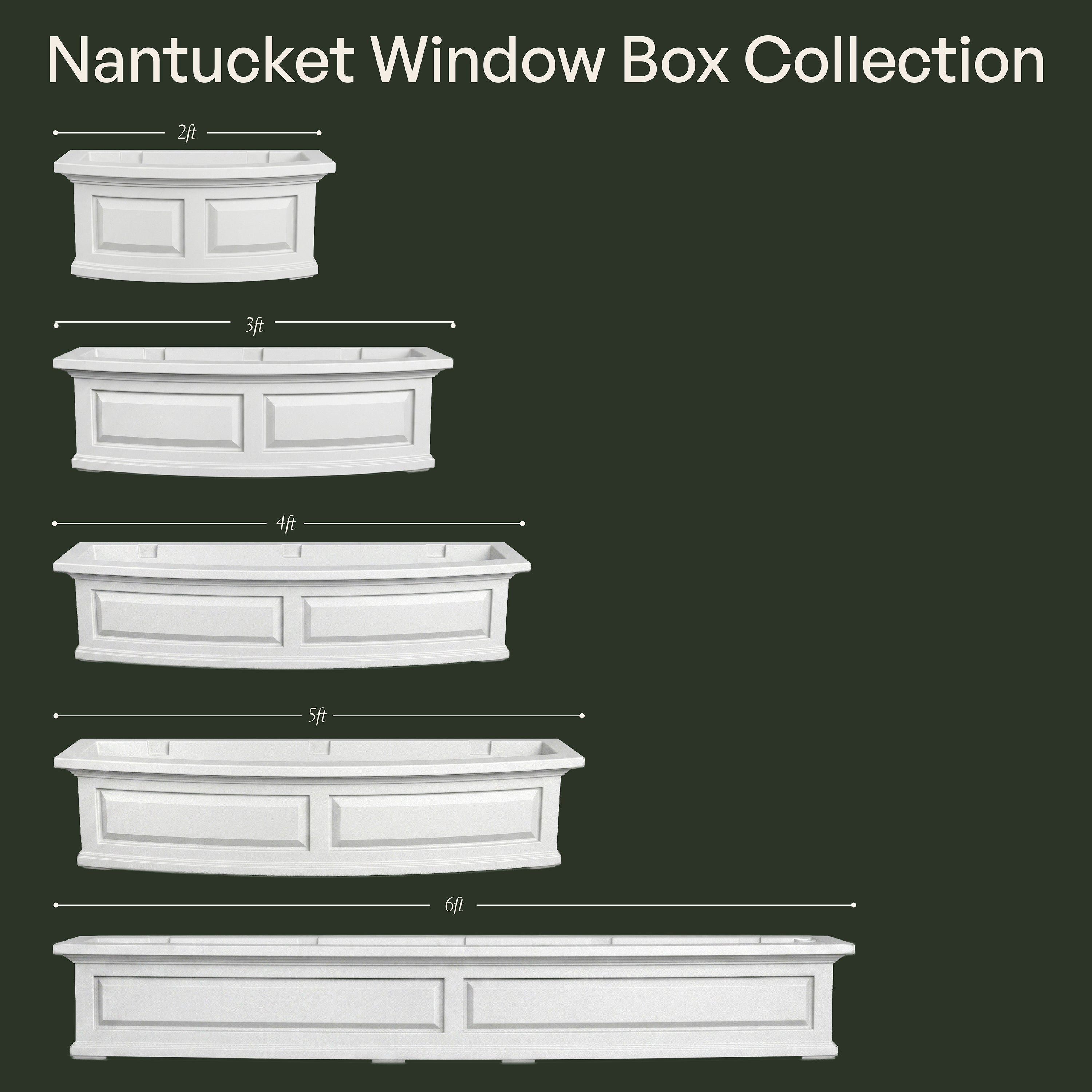 Mayne Nantucket 3ft Self-Watering Window Box with Steel Wall Mount Brackets