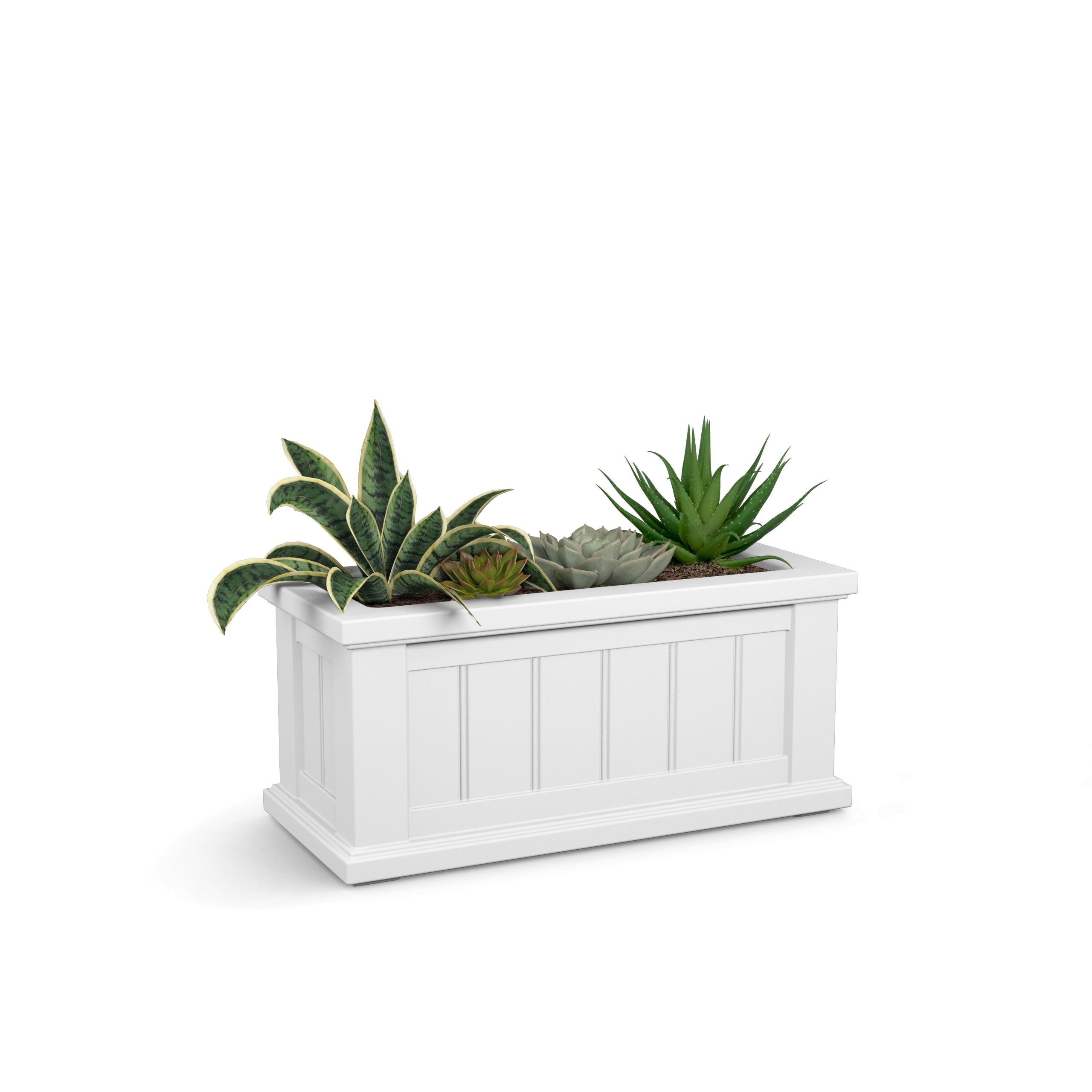 indoor rectangle planter box Cape Cod 1- Piece Plastic Planter Box Mayne Inc. Size: 24" x 11", Color: White