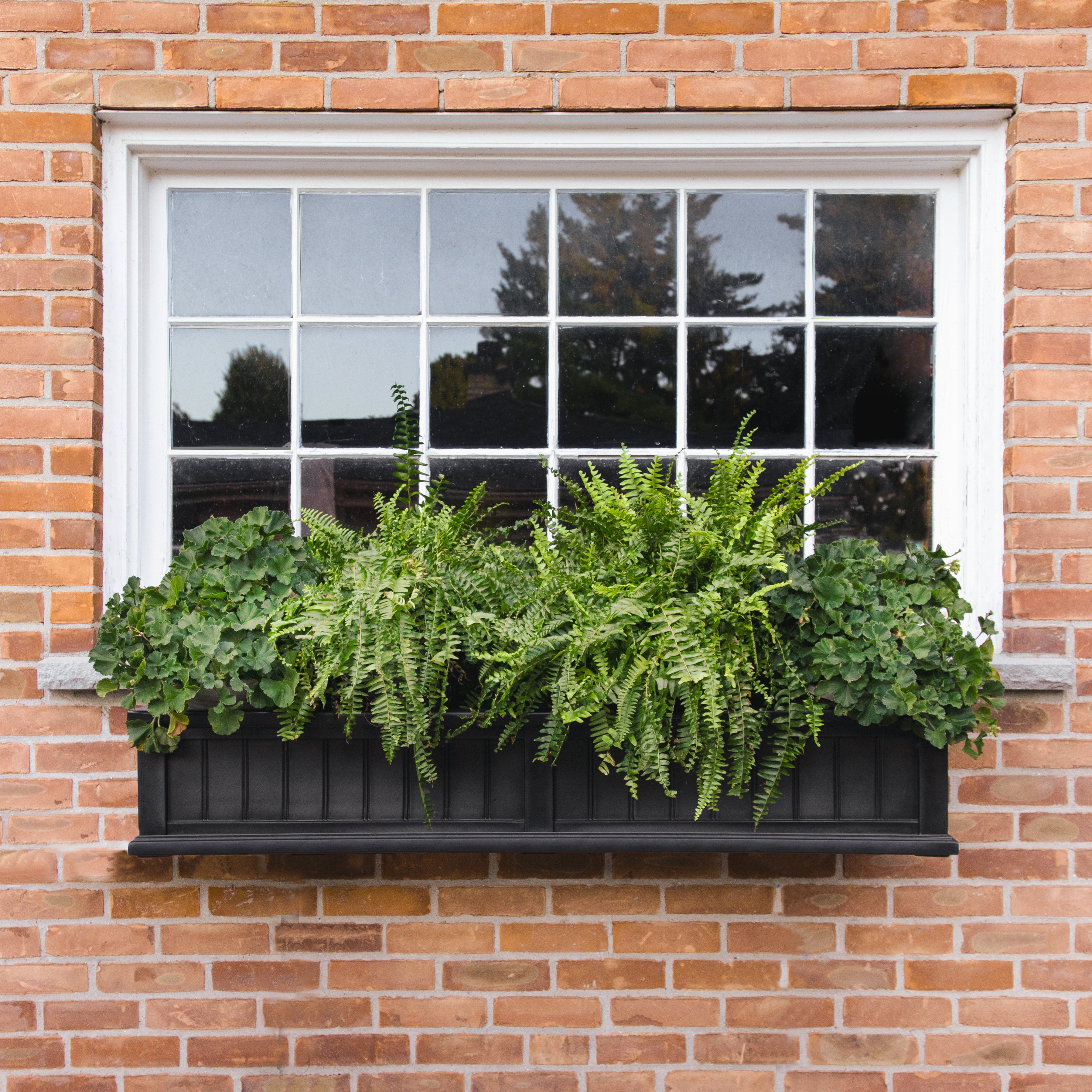 Mayne Cape Cod 5ft Self-Watering Window Box with Steel Wall Mount Brackets