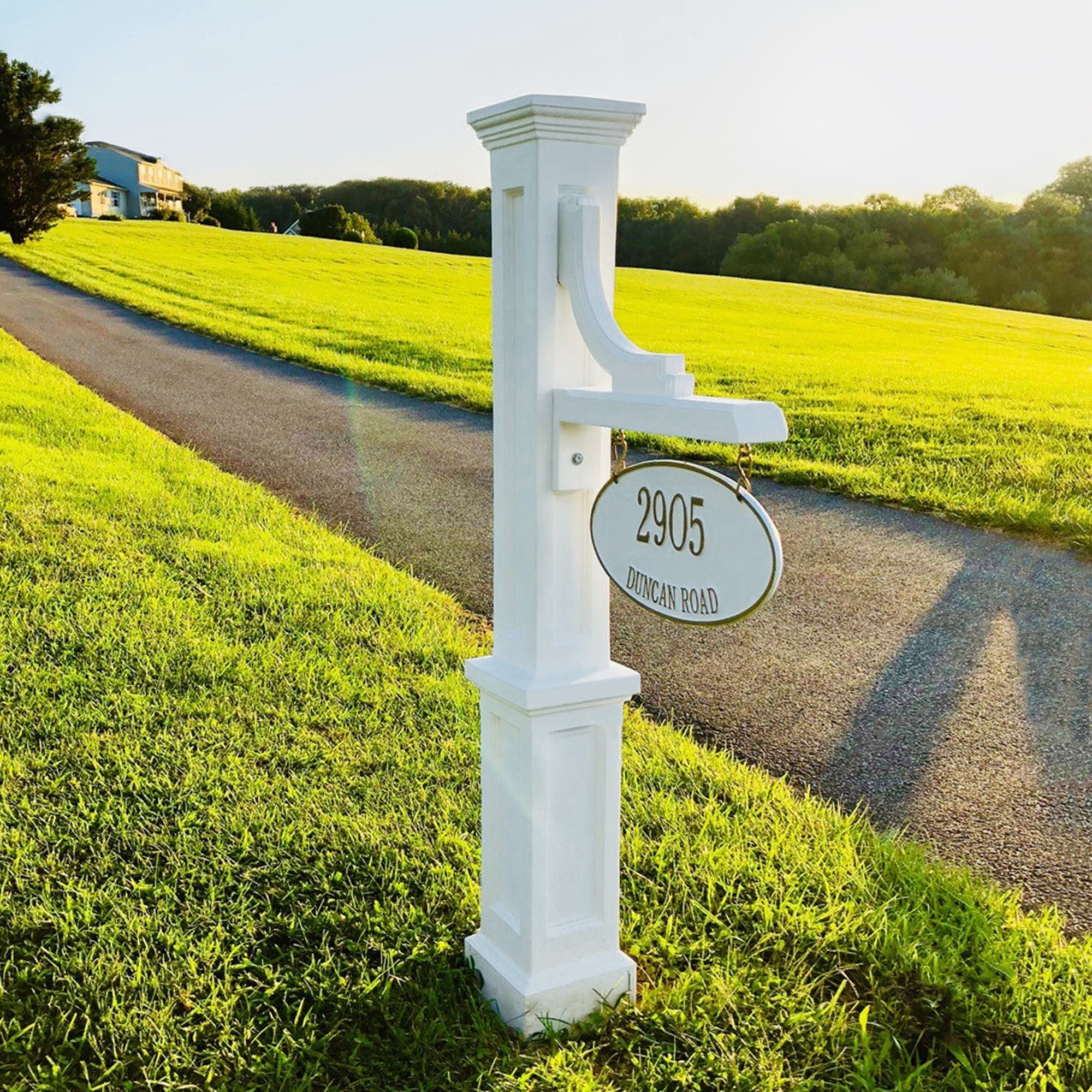 Mayne Woodhaven Address Sign Post - Includes Post and Address Arm