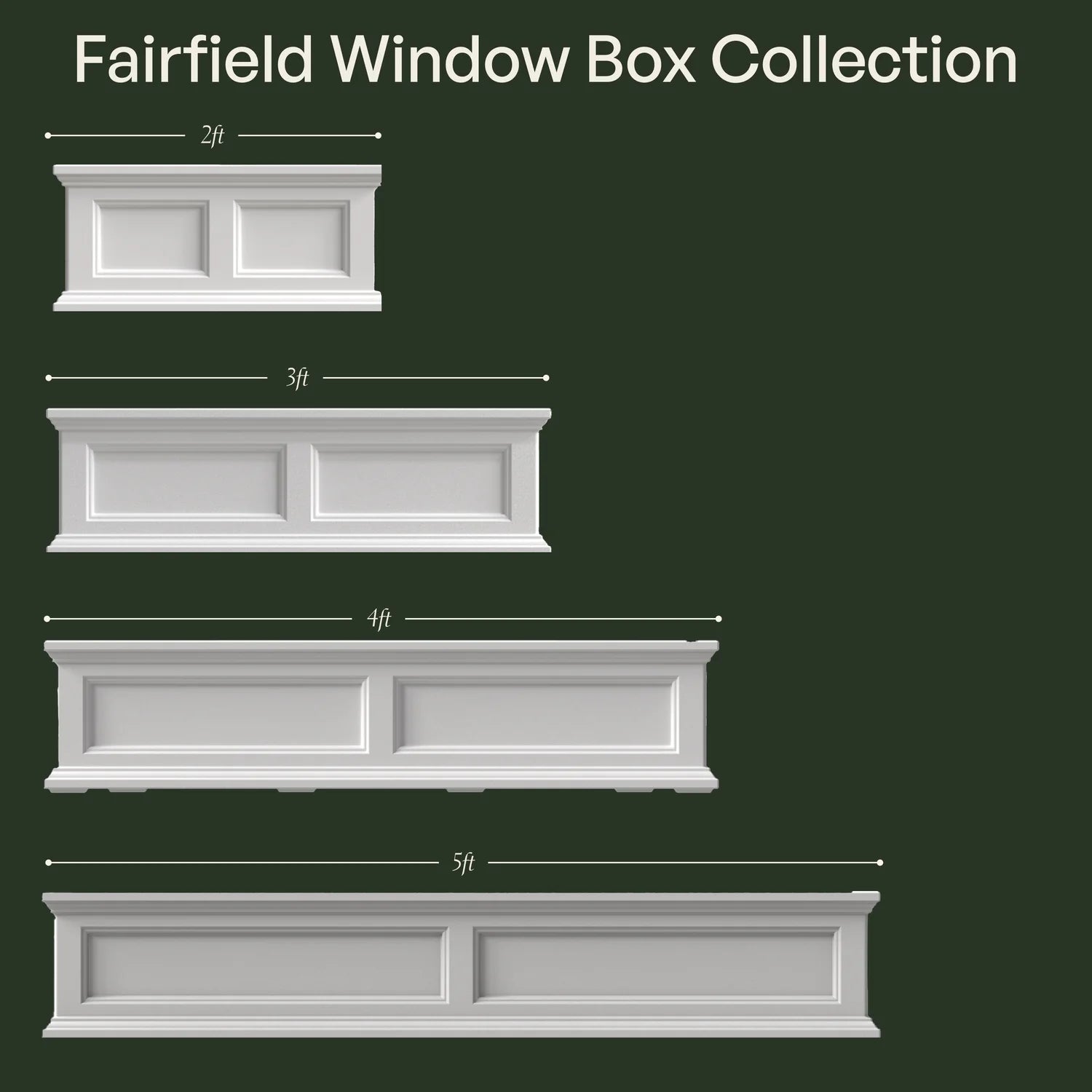 Mayne Fairfield 2ft Self-Watering Window Box with Steel Wall Mount Brackets