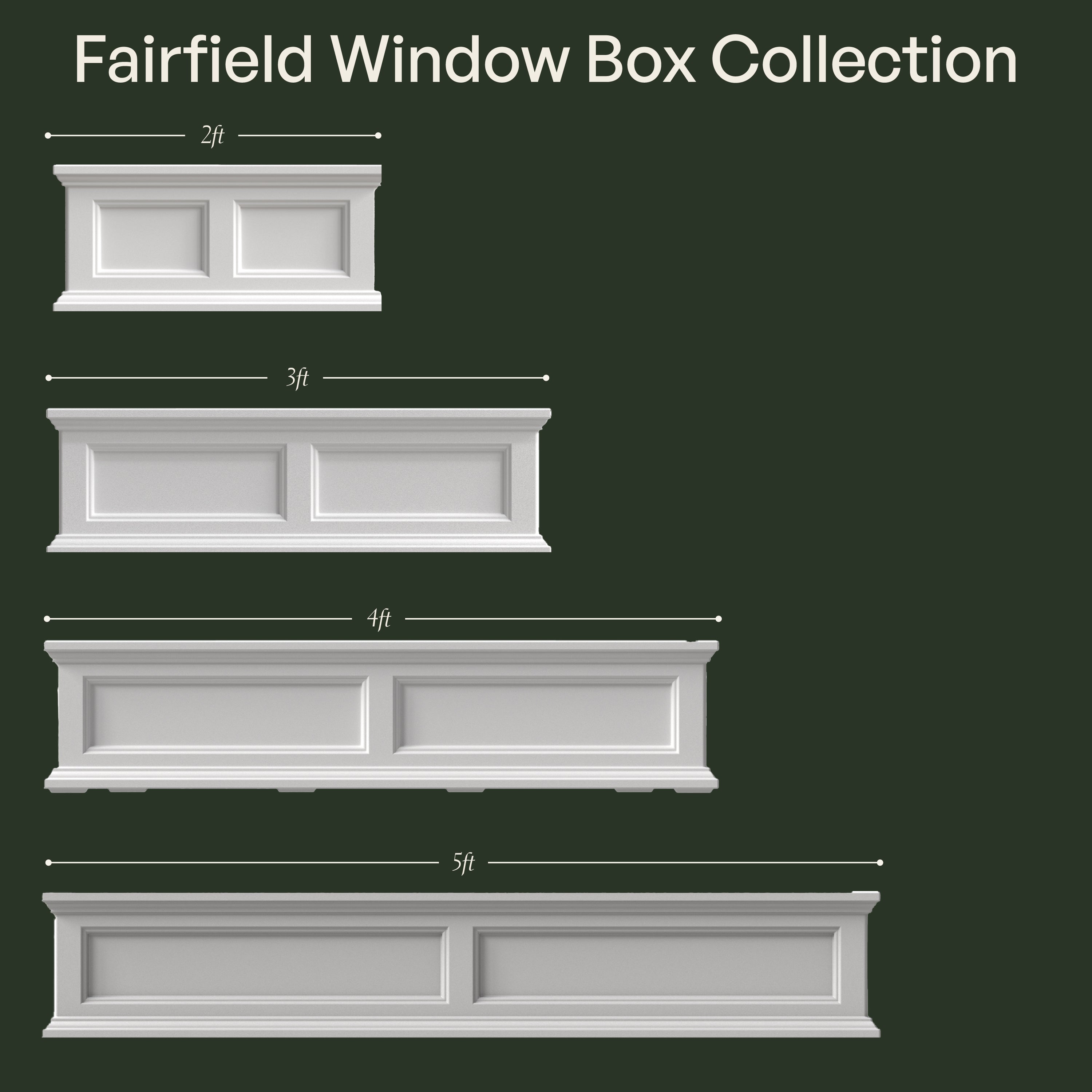 Mayne Fairfield 4ft Self-Watering Window Box with Steel Wall Mount Brackets