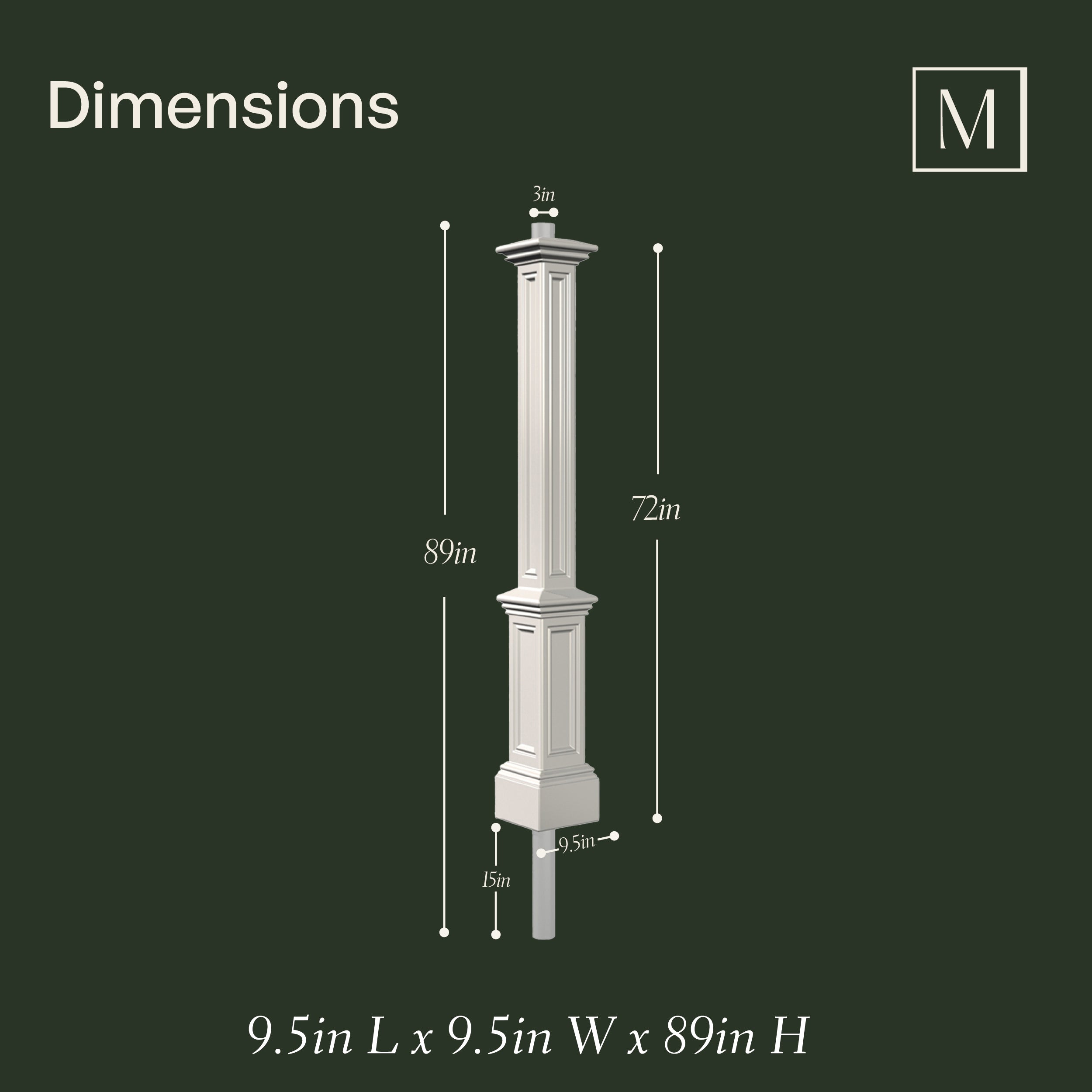 Mayne Signature Lamp Post with PVC Mount