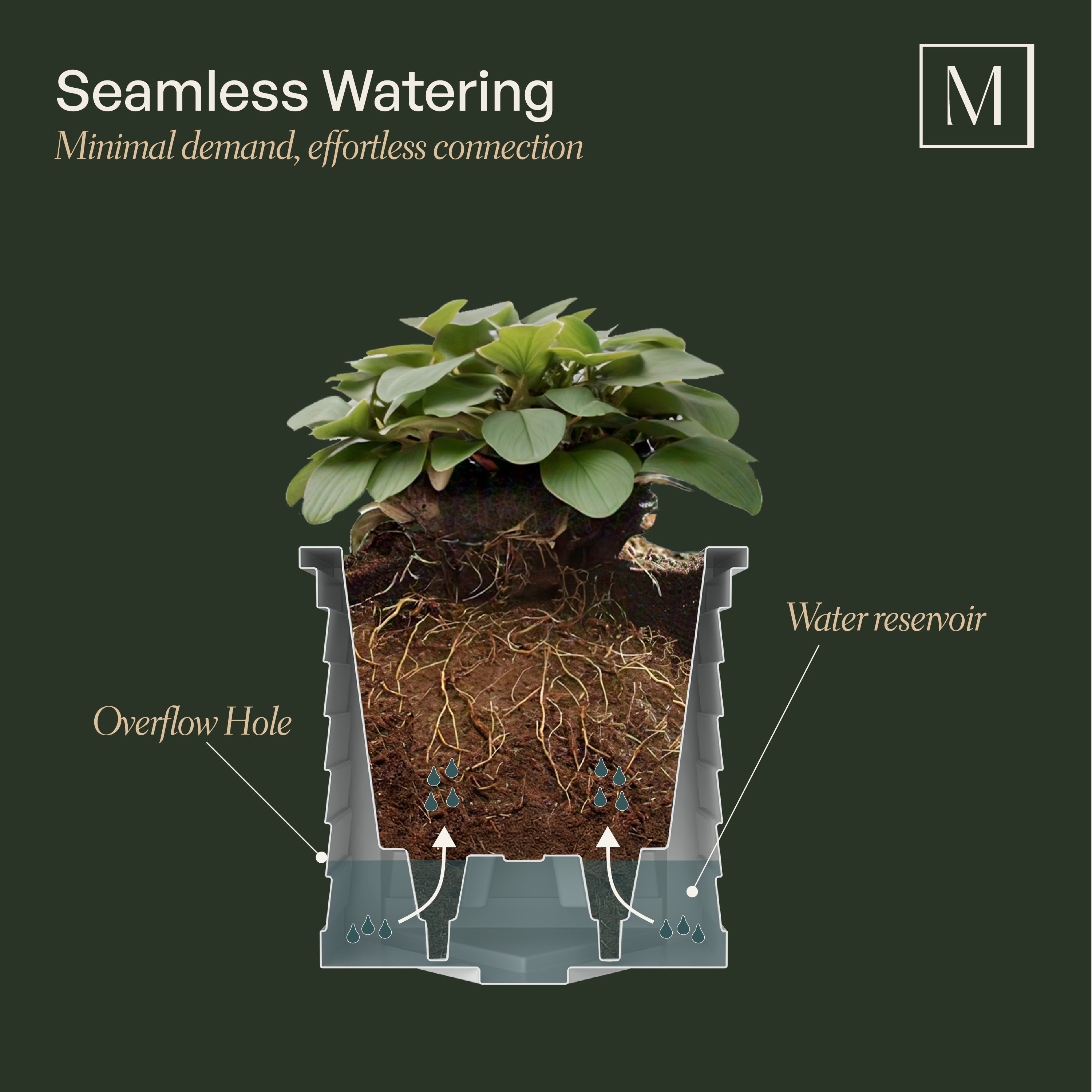 Mayne Lakeland 16-Inch Self-Watering Square Planter (Cranberry Red)