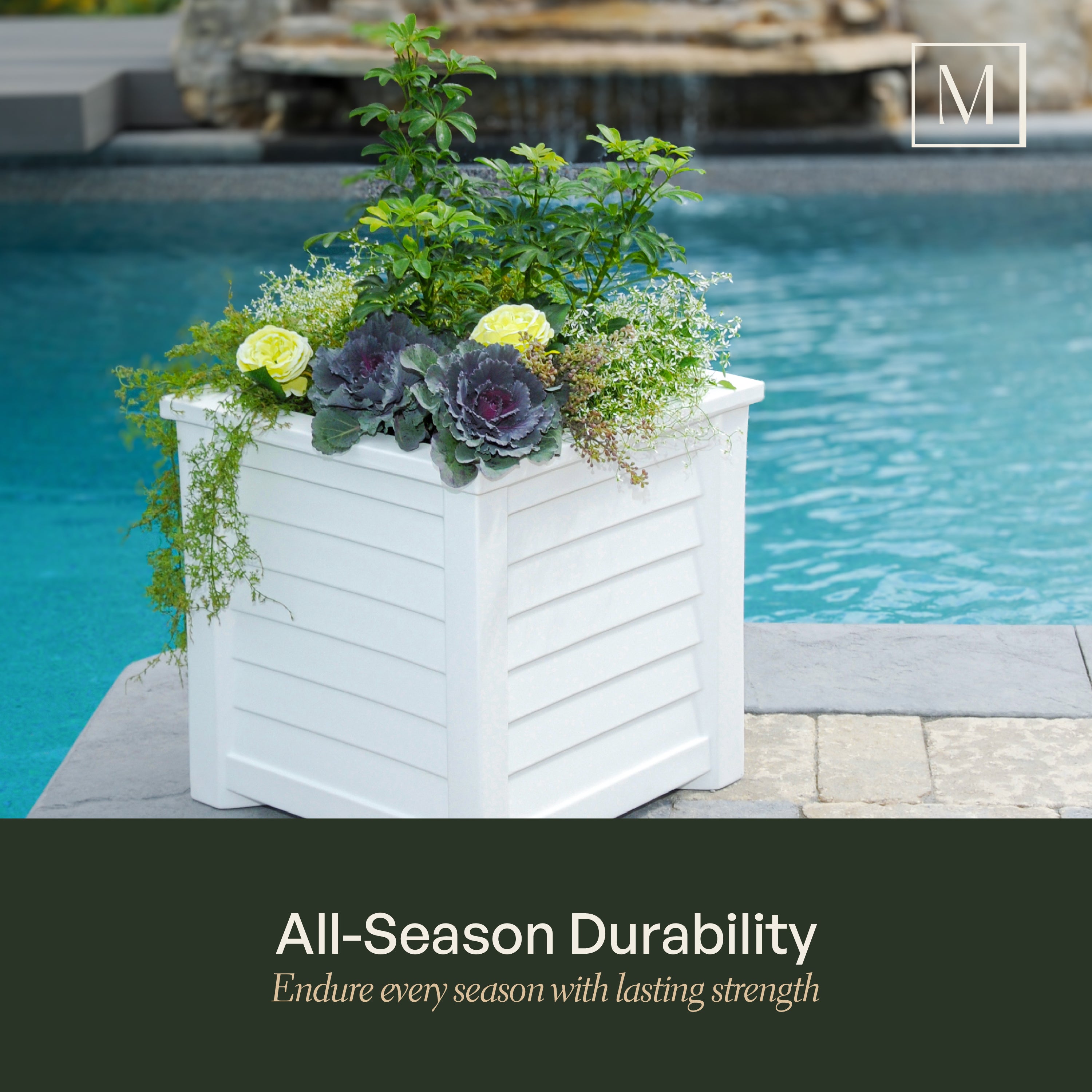 Mayne Lakeland 16-Inch Self-Watering Square Planter (Cranberry Red)