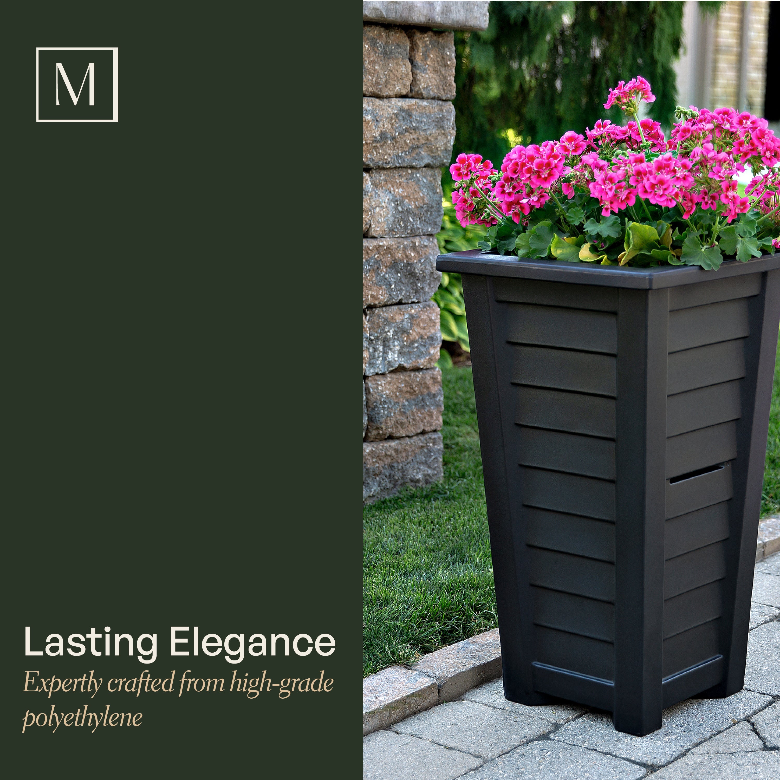 Mayne Lakeland 28-Inch Self-Watering Tall Planter with Removable Planting Insert
