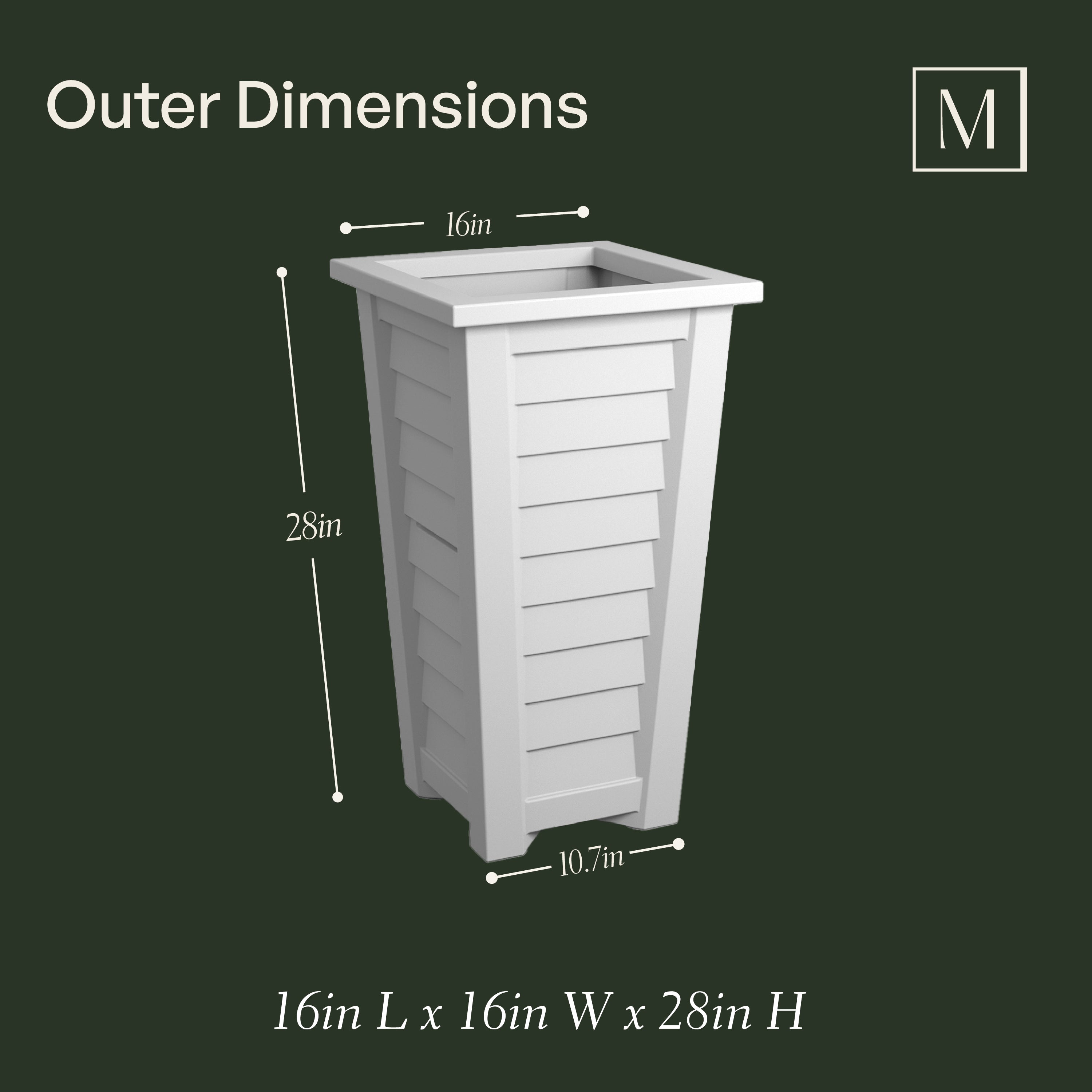 Mayne Lakeland 28-Inch Self-Watering Tall Planter with Removable Planting Insert