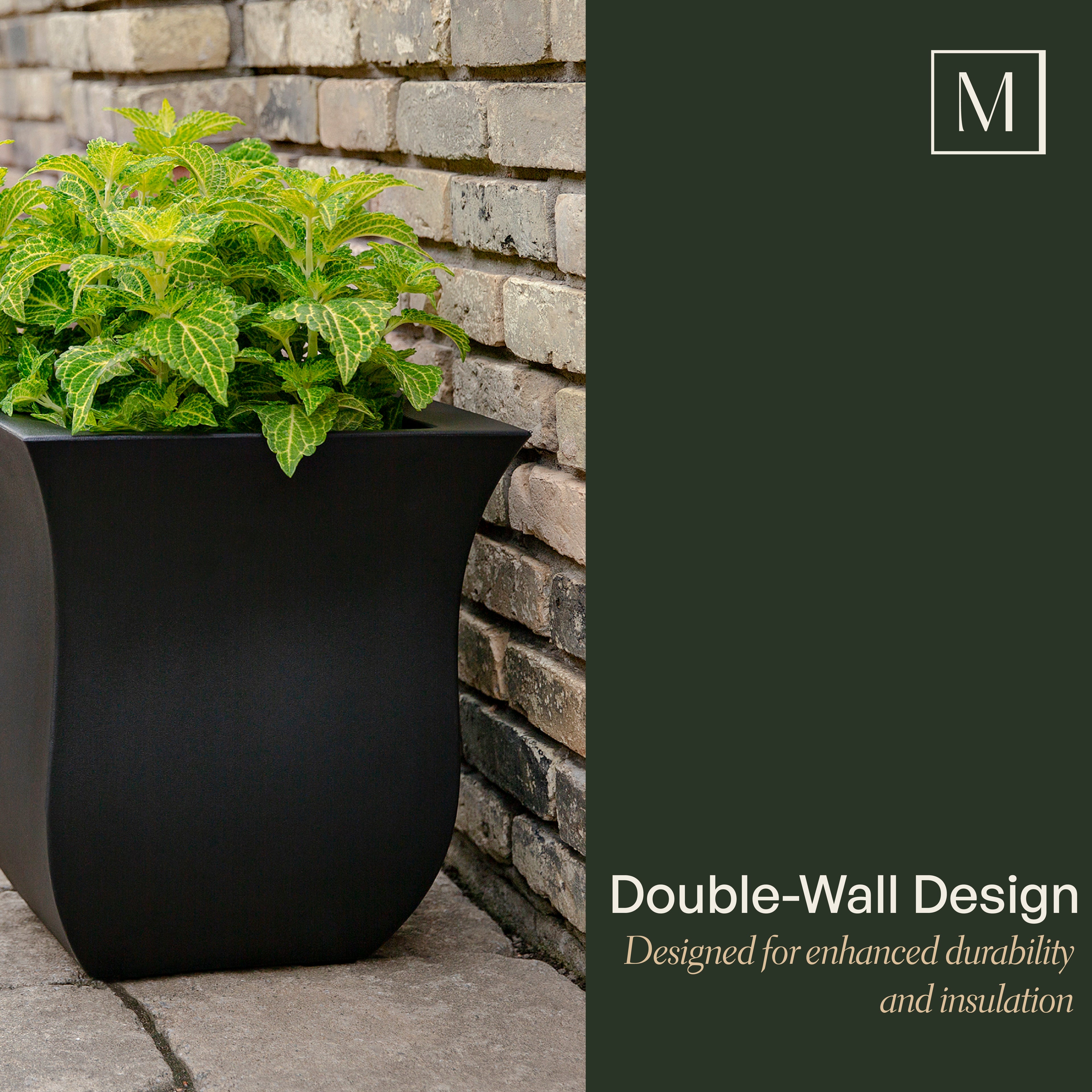 Mayne Valencia 16-Inch Indoor and Outdoor Square Planter