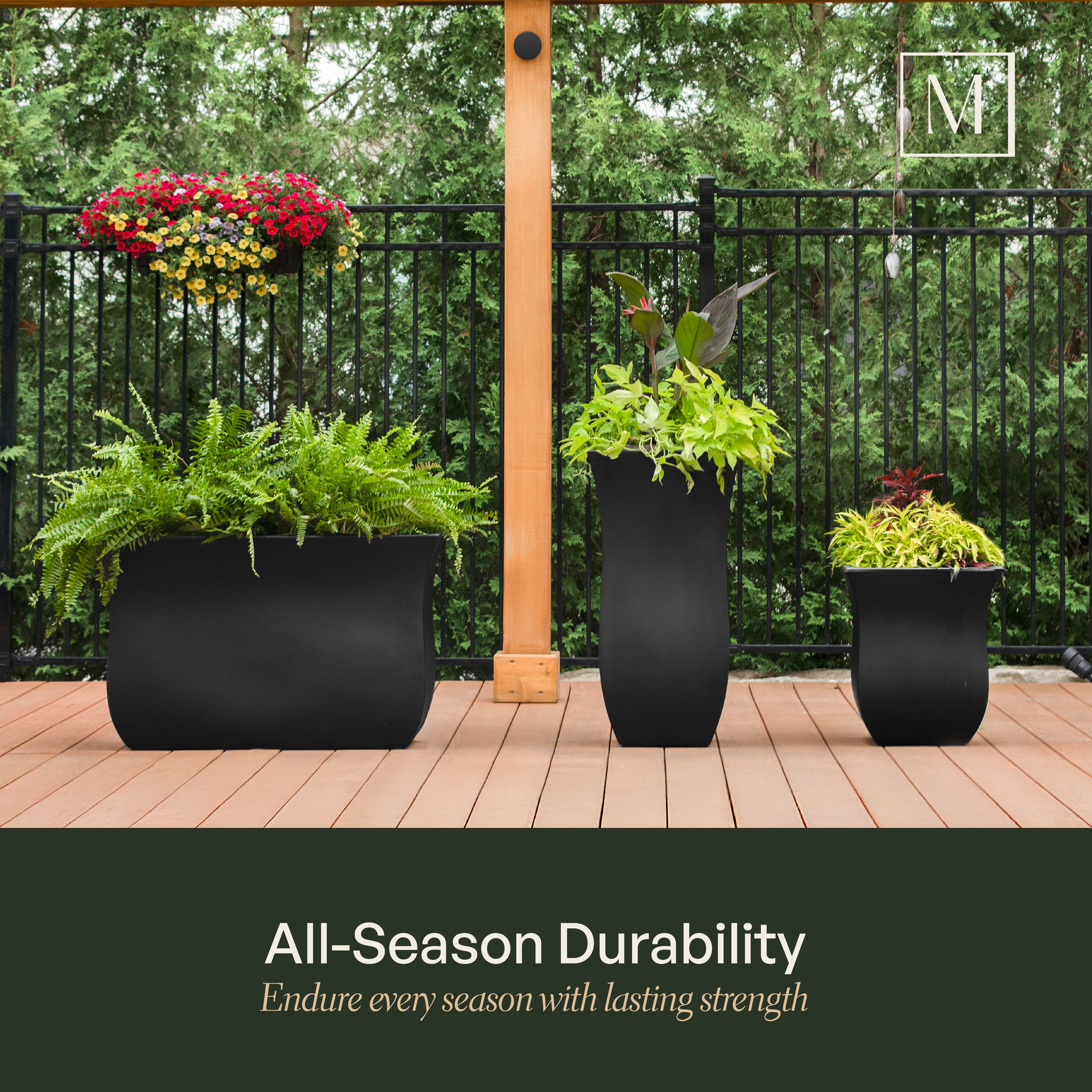 Mayne Valencia 30-Inch Indoor and Outdoor Tall Planter