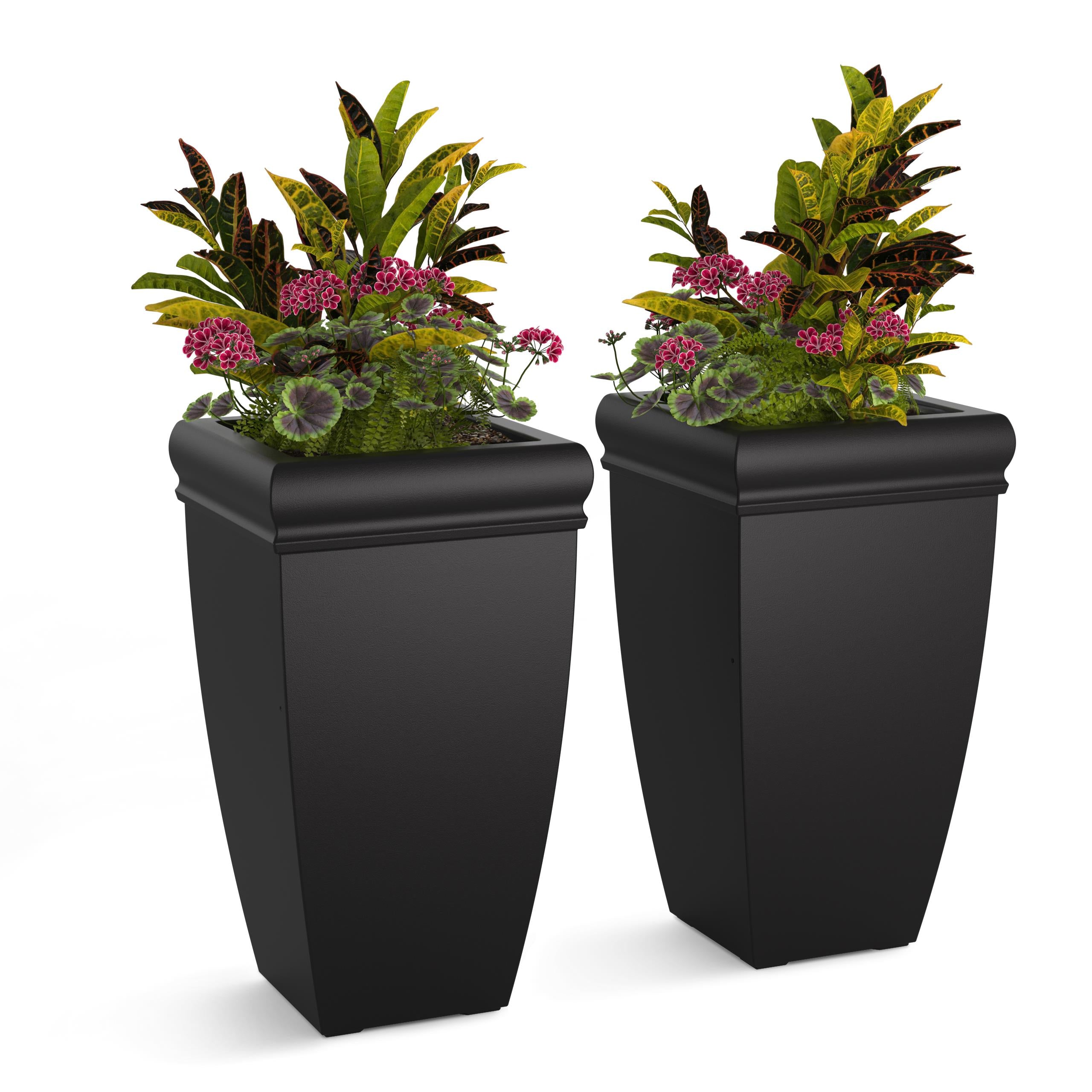 28 inch planter pot Mayne Chelsey 28-Inch Self-Watering Tall Planter (2-Pack)