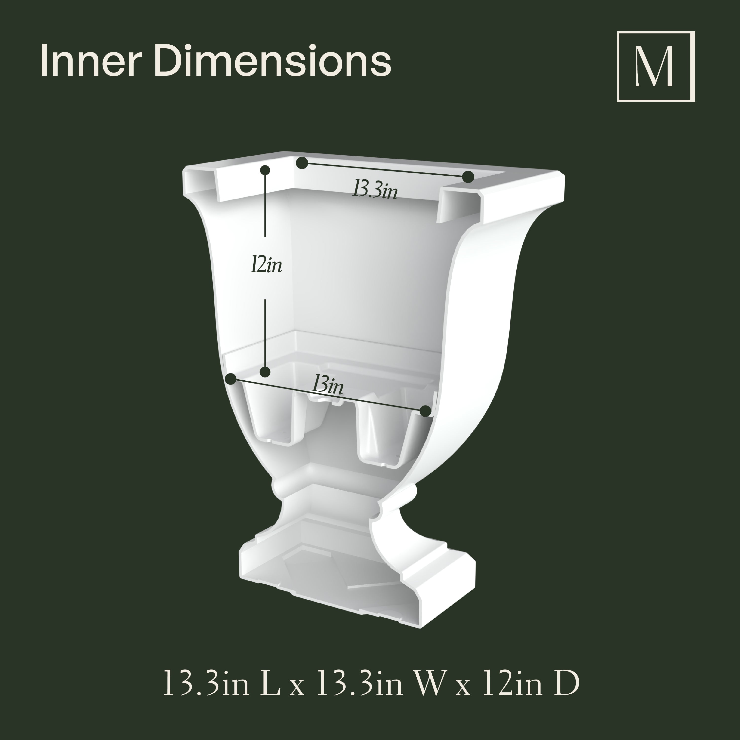 Mayne Augusta 26-Inch Self-Watering Tall Planter with Removable Planting Insert