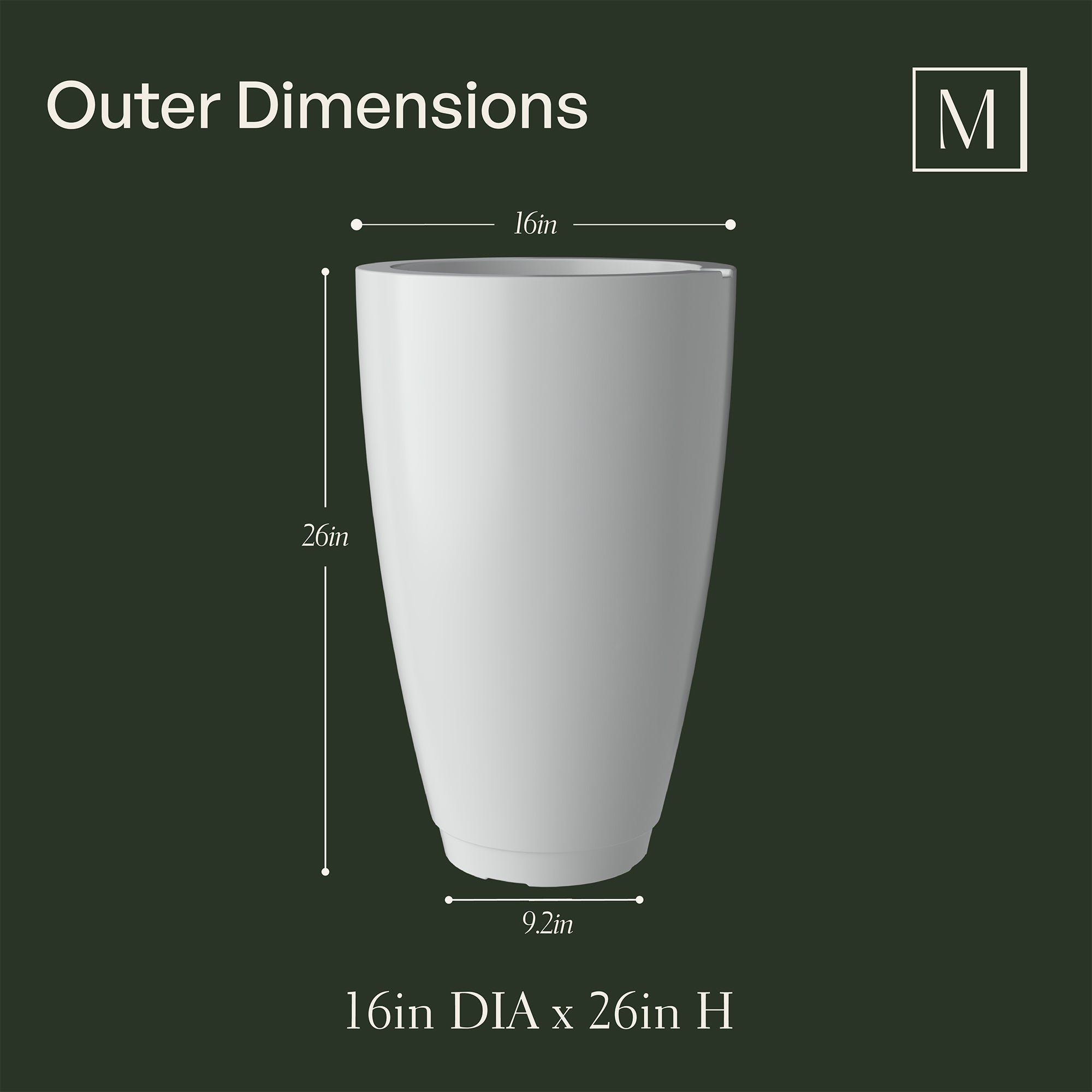 Mayne Caprio 26-Inch Self-Watering Tall Planter