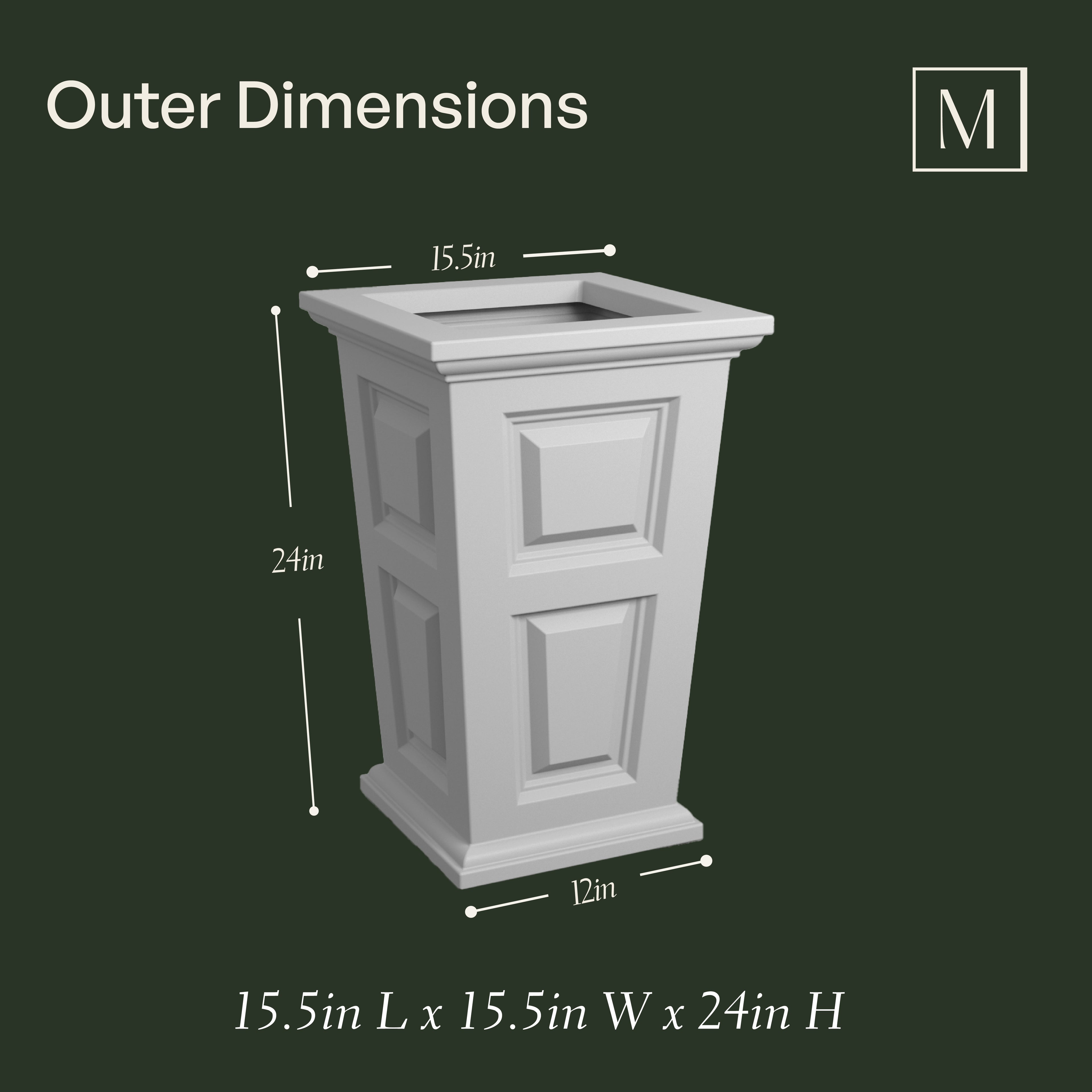 Mayne Wyndham 24-Inch Self-Watering Tall Planter with Removable Planting Insert