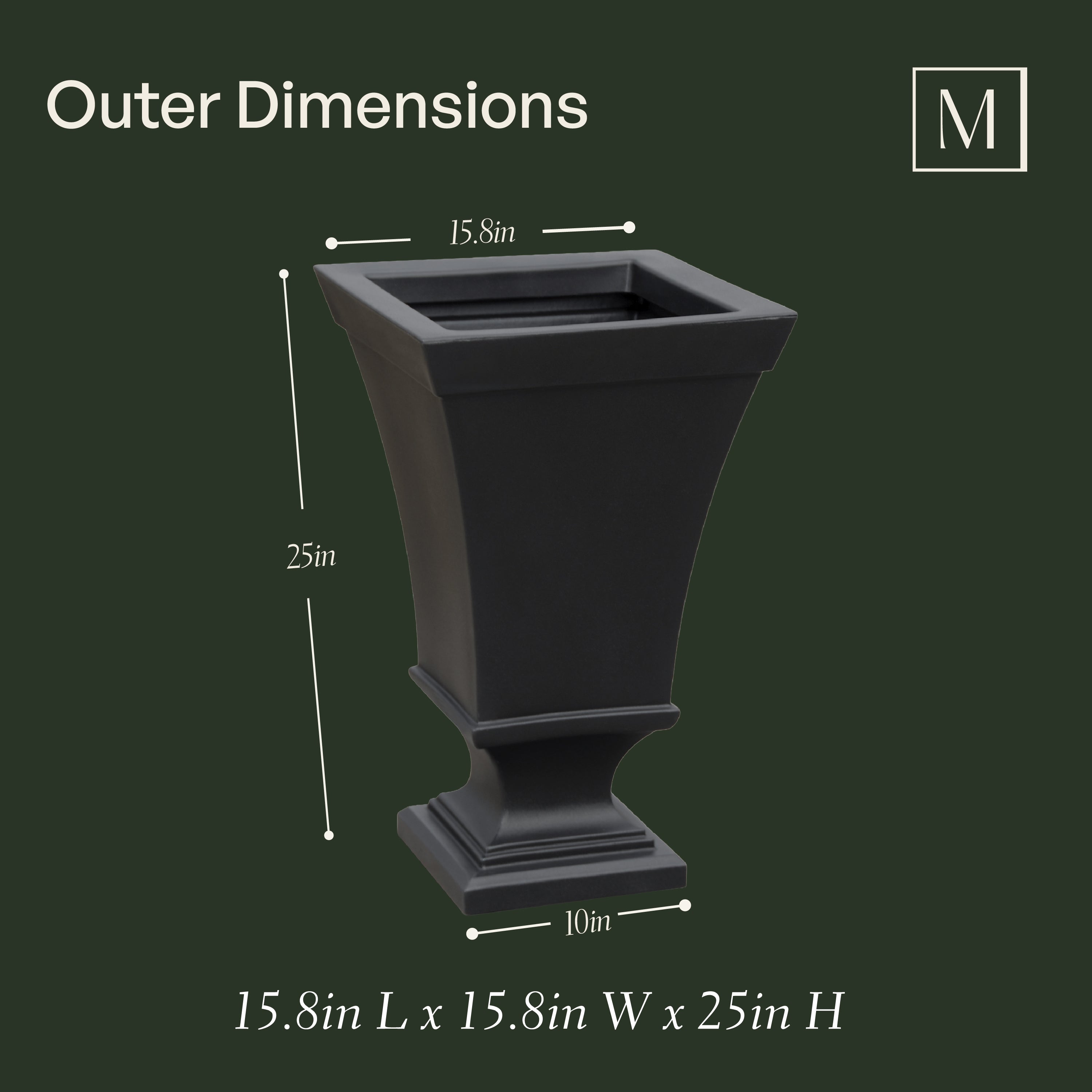 Mayne Vienna 25-Inch Self-Watering Urn Planter