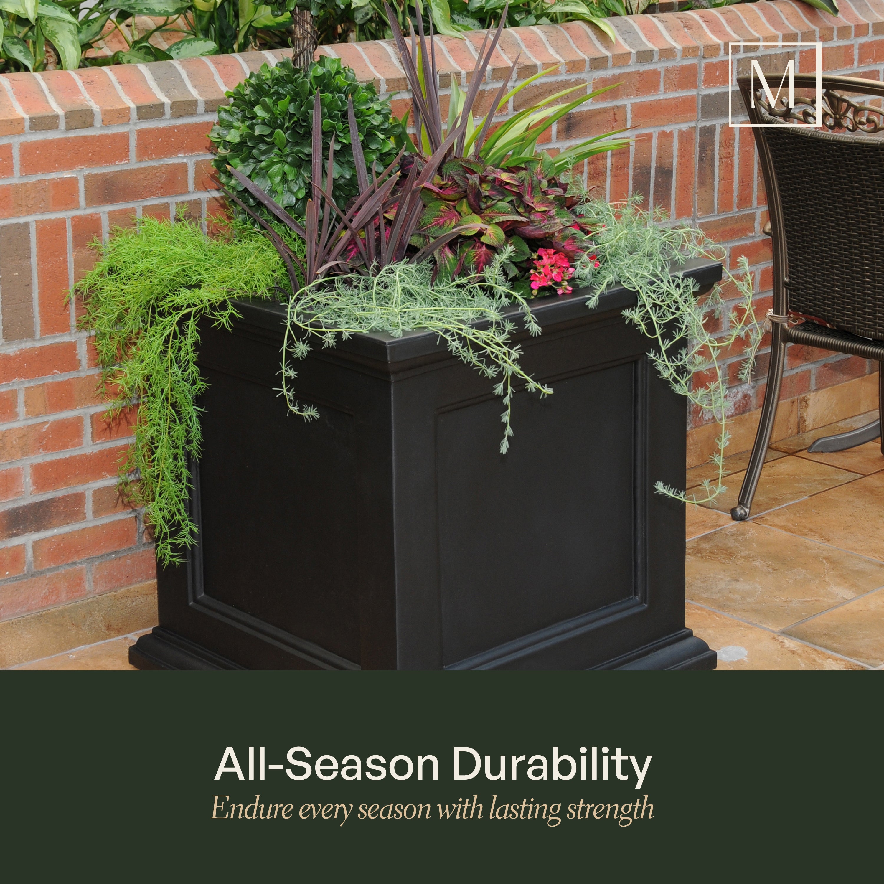 Mayne Fairfield 28-Inch Indoor and Outdoor Square Planter