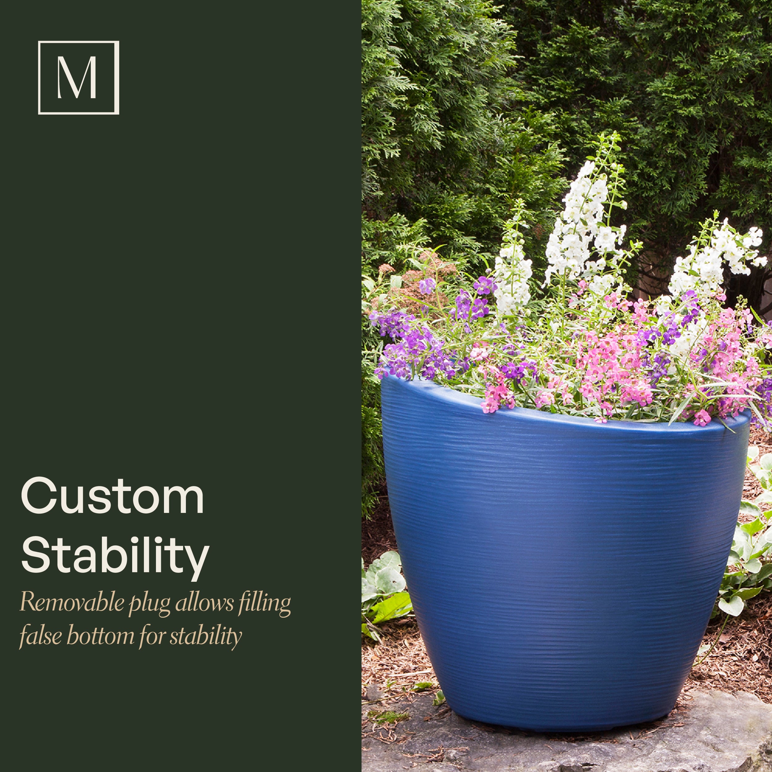 Mayne Modesto 20-Inch Round Indoor and Outdoor Planter