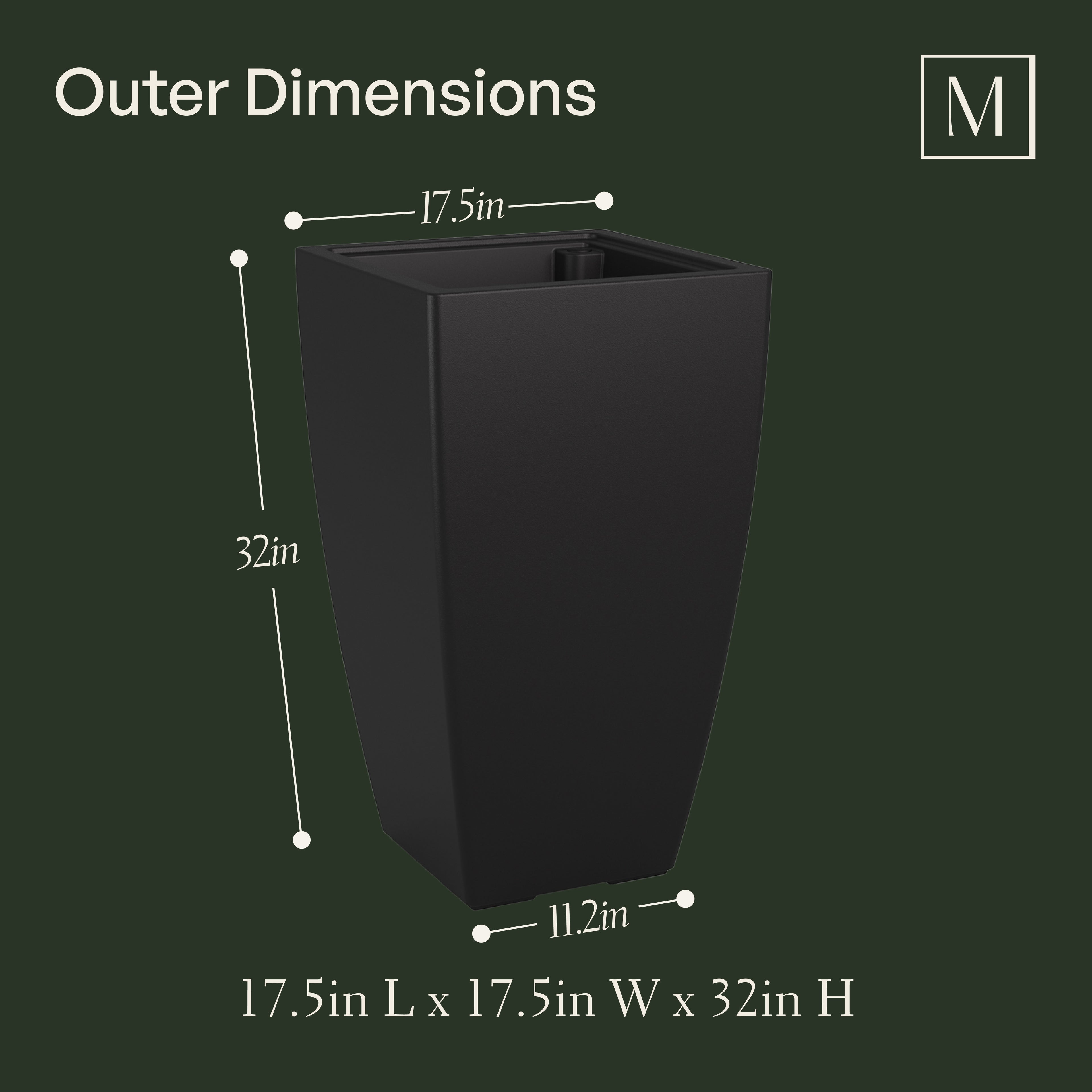 Mayne Kobi 32-Inch Self-Watering Tall Planter