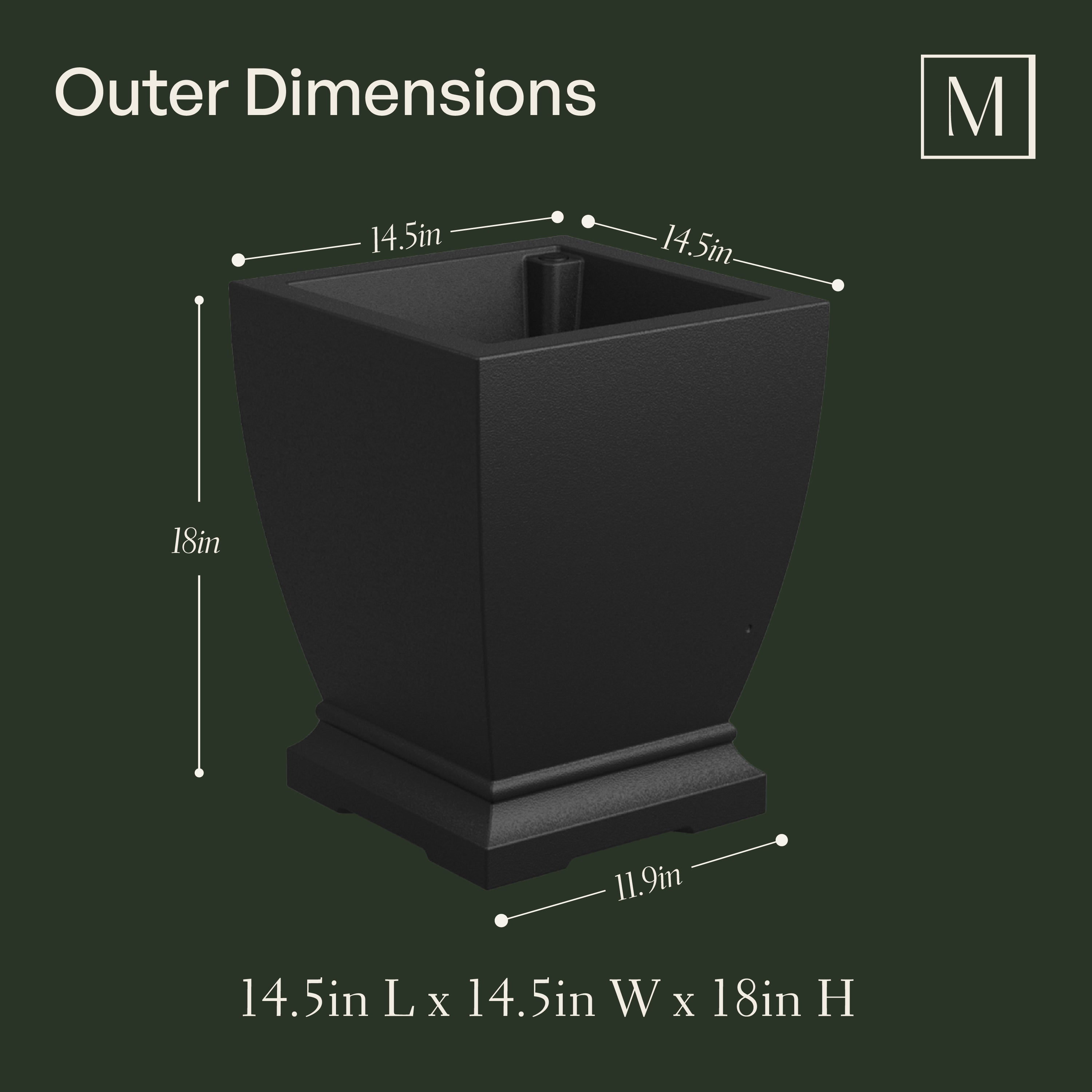 Mayne Acadia 18-Inch Self-Watering Tall Planter