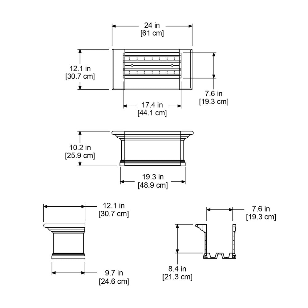 Mayne Yorkshire 2ft Self-Watering Window Box with Steel Wall Mount Brackets