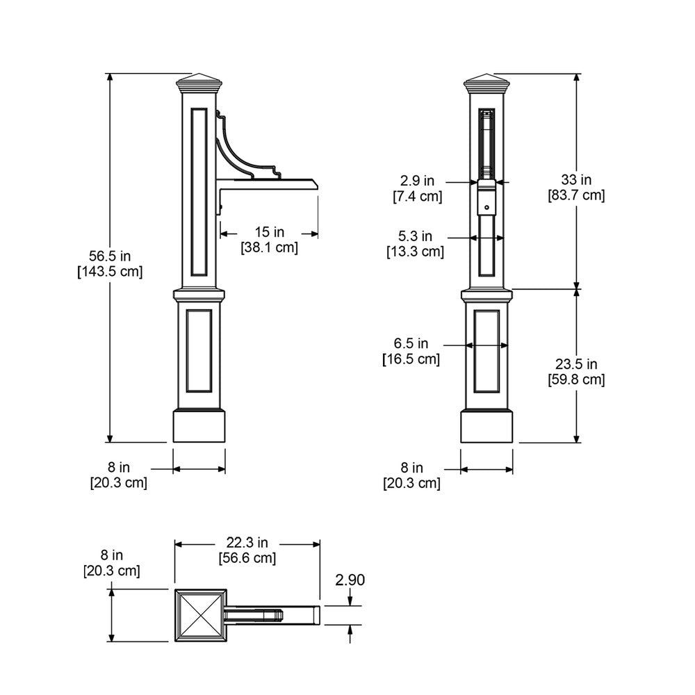 Mayne Woodhaven Address Sign Post - Includes Post and Address Arm