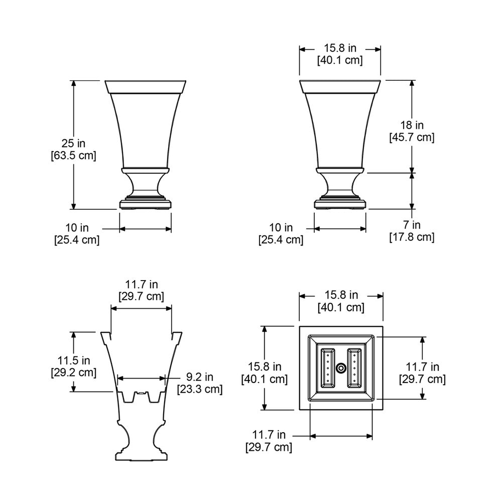 Mayne Vienna 25in Tall Urn Planter