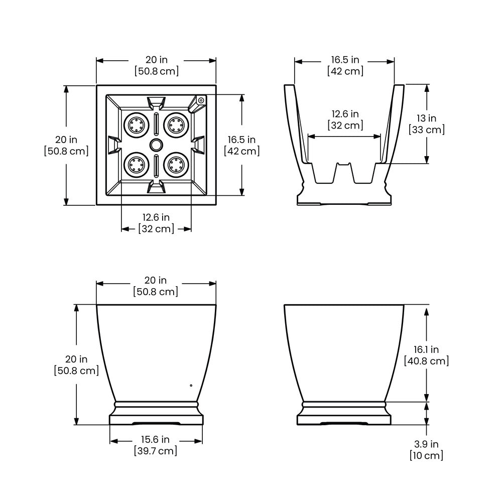 Mayne Acadia 20-Inch Self-Watering Tall Planter (White)