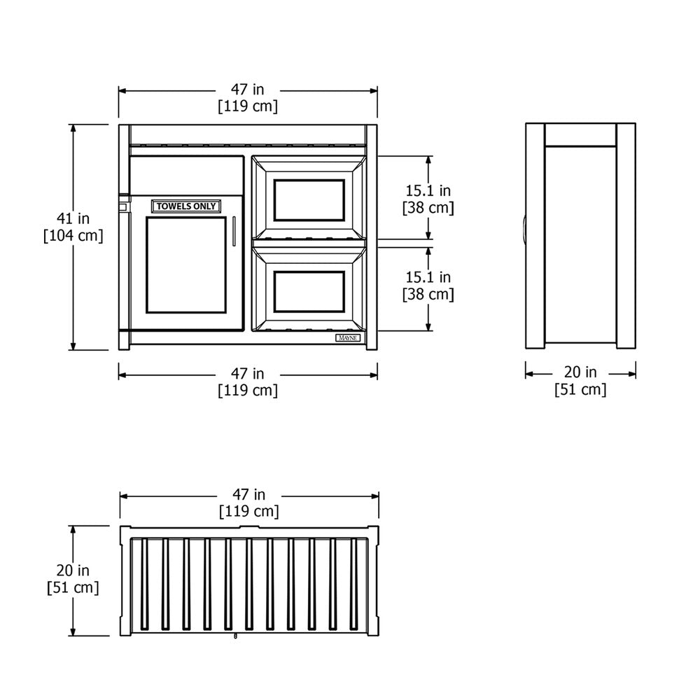 Fairfield Towel Valet - 47in x 20in x 41in