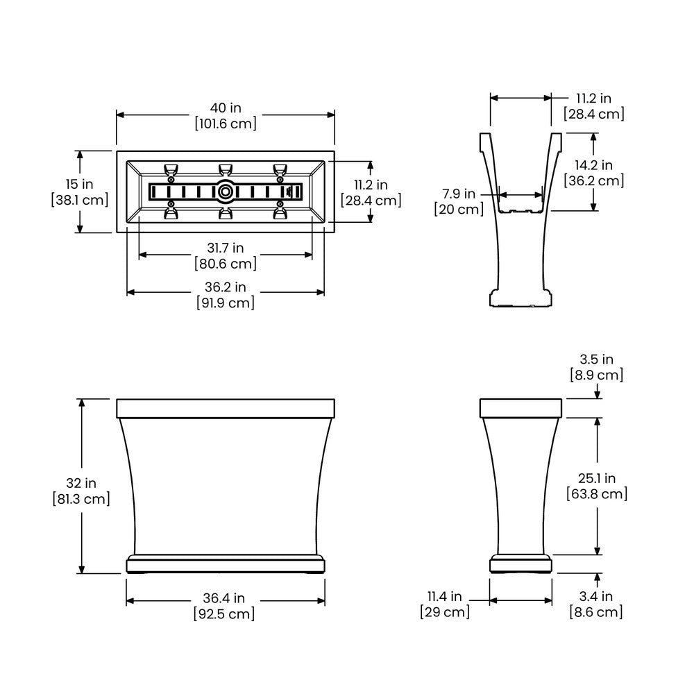 Mayne Bordeaux 40in Trough Planter