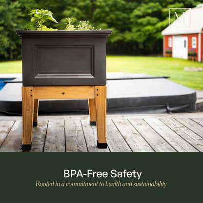 Mayne Fairfield 24-Inch Self-Watering Square Elevated Garden Bed with Wooden Legs