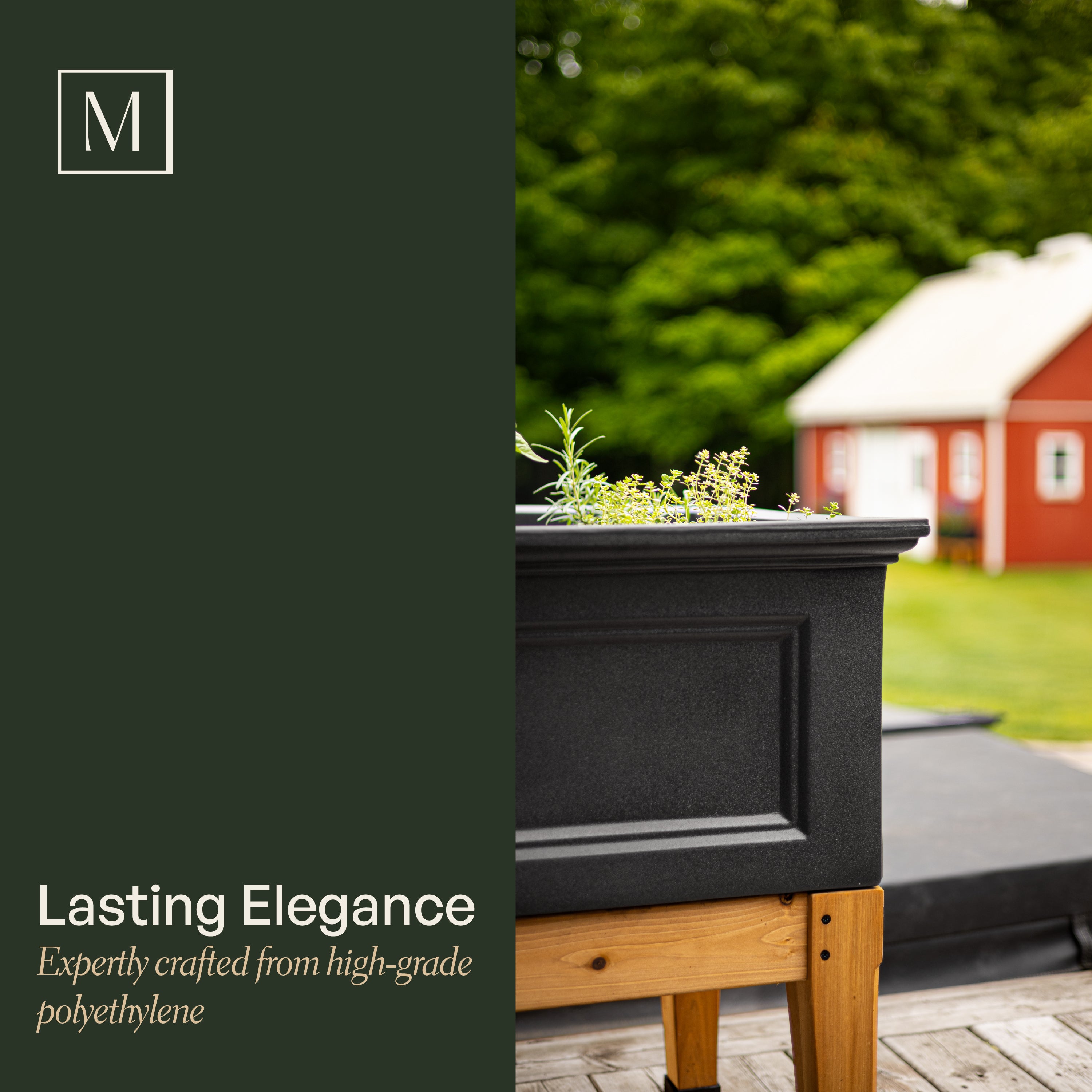 Mayne Fairfield 24-Inch Self-Watering Square Elevated Garden Bed with Wooden Legs