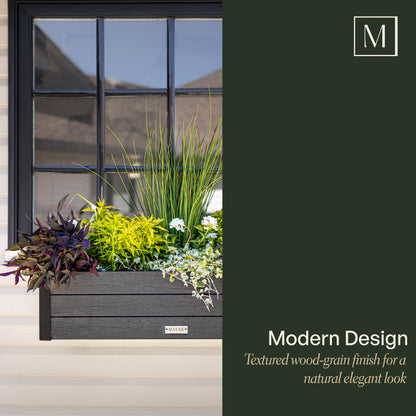 Mayne Horizon 2ft Window Box with Steel Wall Mount Brackets