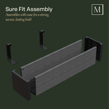 Mayne Horizon 2ft Window Box with Steel Wall Mount Brackets