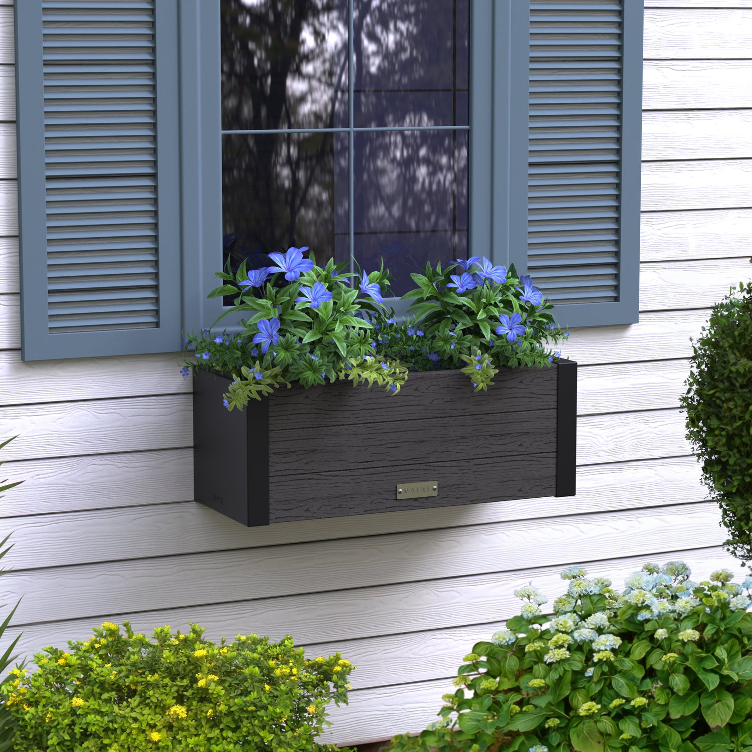 Mayne Horizon 2ft Window Box with Steel Wall Mount Brackets