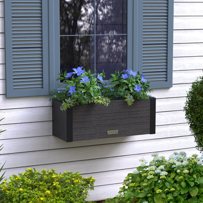 Mayne Horizon 2ft Window Box with Steel Wall Mount Brackets