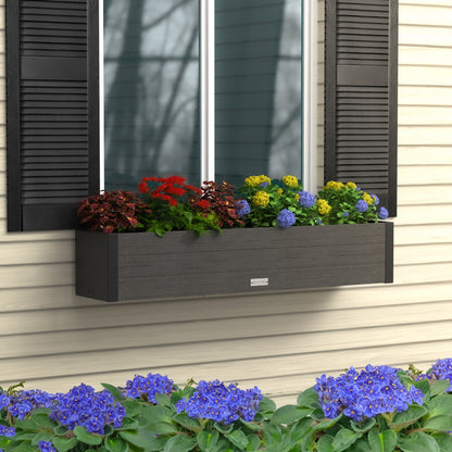 Mayne Horizon 4ft Window Box with Steel Wall Mount Brackets