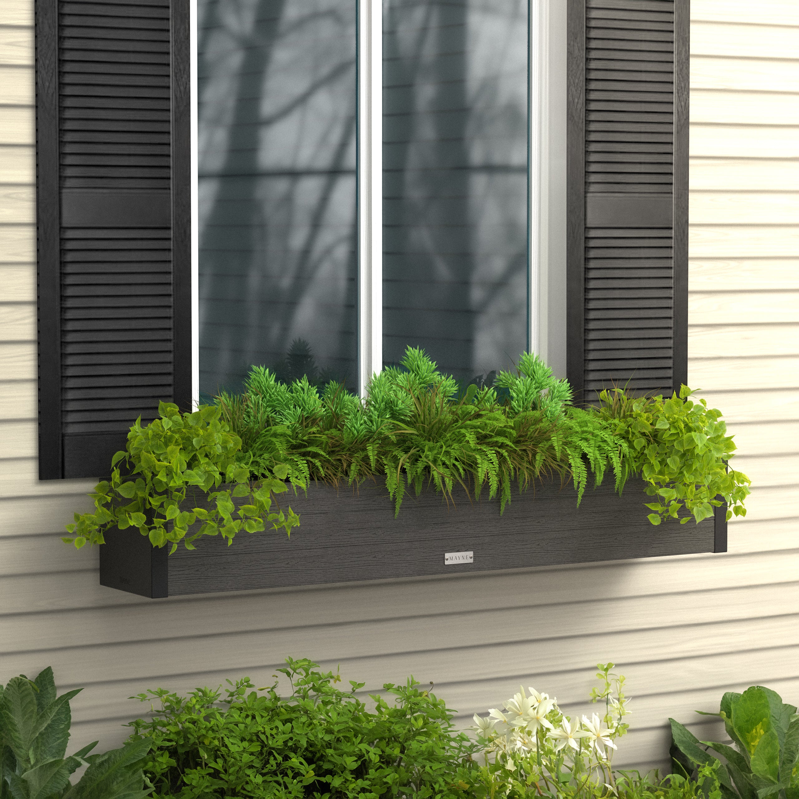 Mayne Horizon 5ft Window Box with Steel Wall Mount Brackets