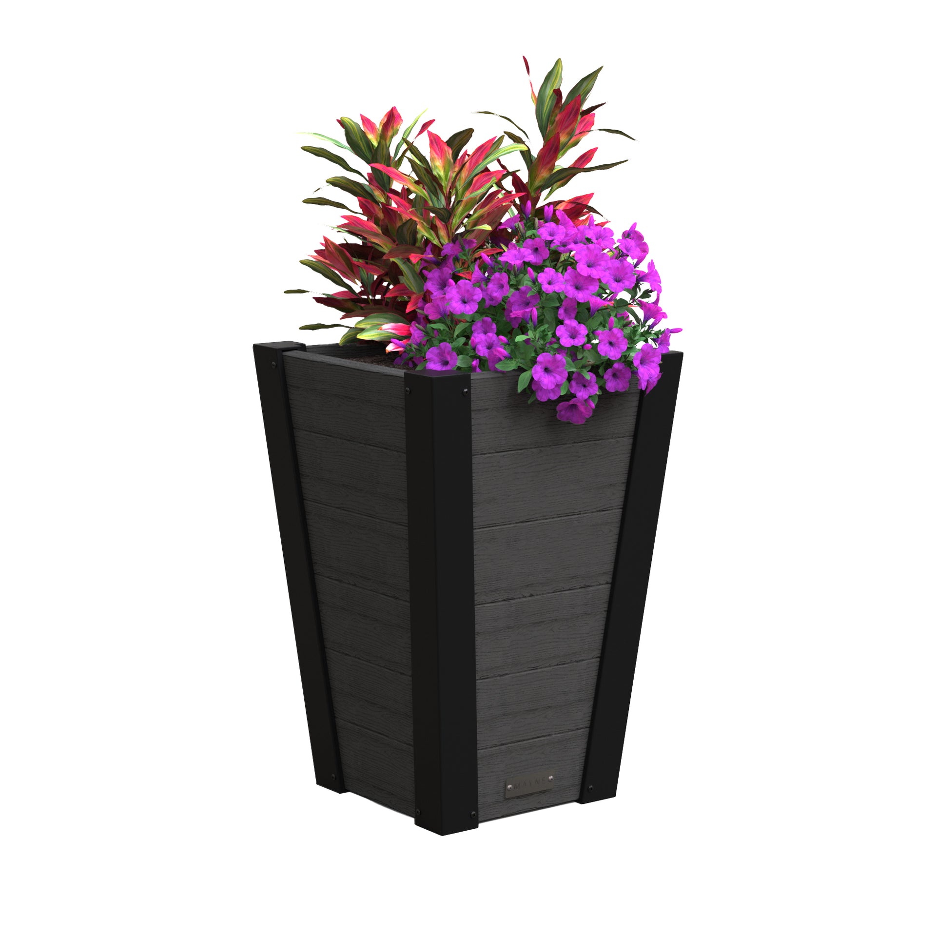 large indoor rectangular planter Horizon Charcoal Tapered Planter 22" Tall