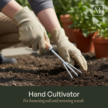 Mayne 4-Piece Essential Garden Tool Set – Hand Cultivator, Transplanter, Weeder &amp; Trowel