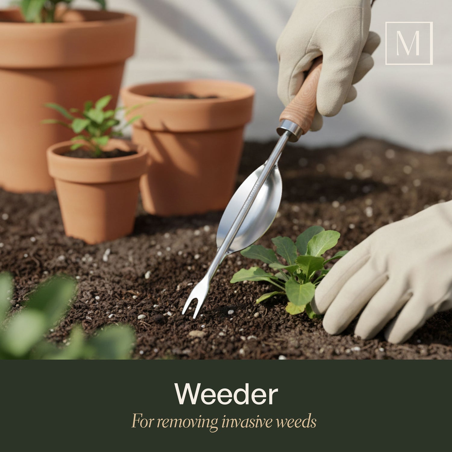 Mayne 4-Piece Essential Garden Tool Set – Hand Cultivator, Transplanter, Weeder &amp; Trowel