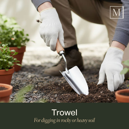 Mayne 4-Piece Essential Garden Tool Set – Hand Cultivator, Transplanter, Weeder &amp; Trowel